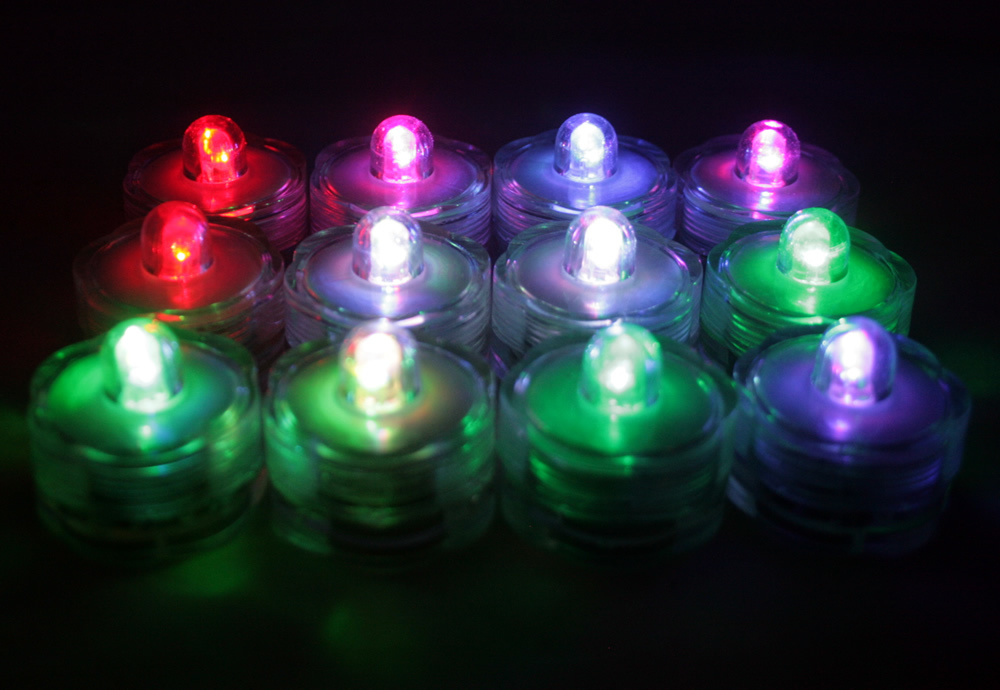 Multi-Color Changing LED very bright tealights, 10 - Candles Battery operated
