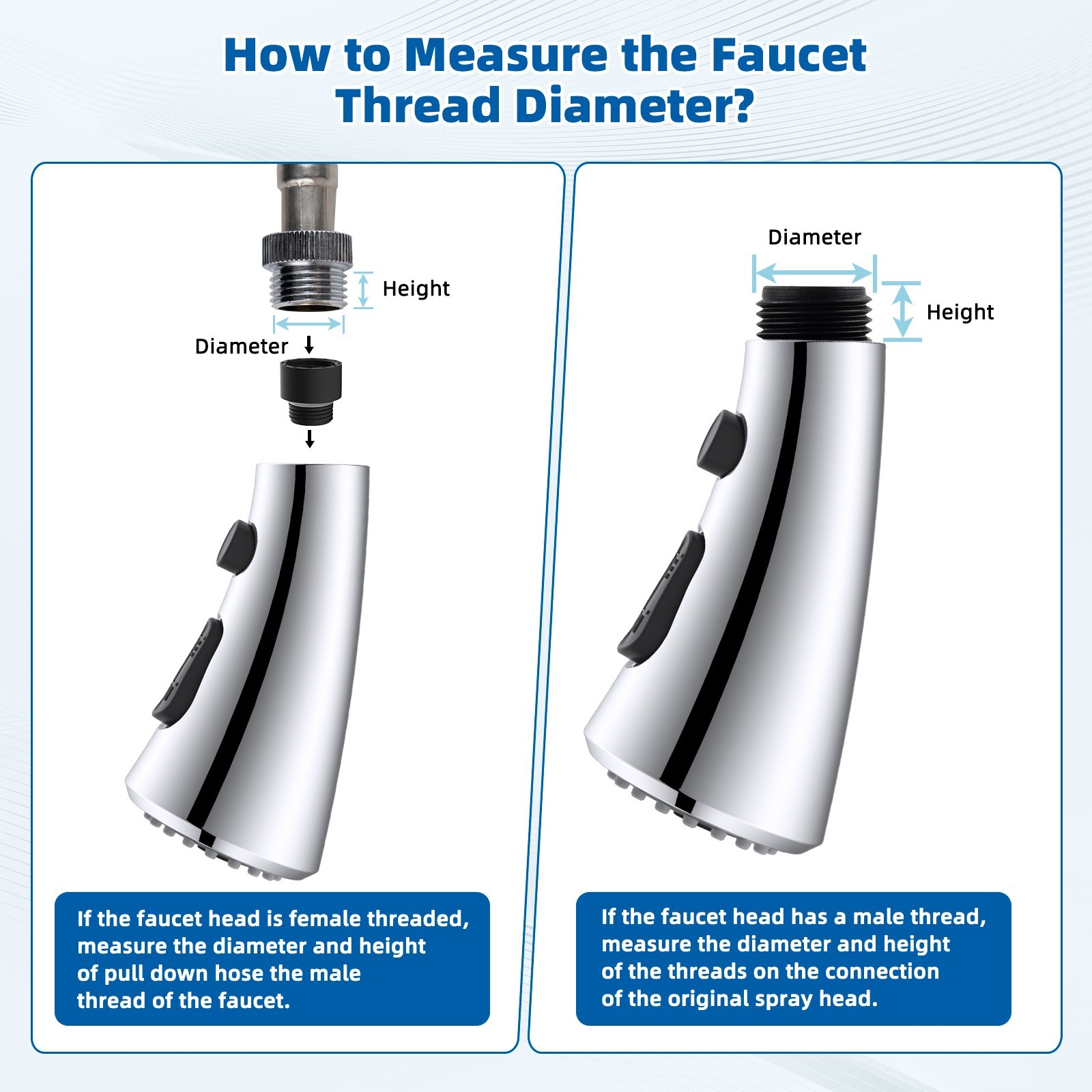 Curved Pull Down Kitchen Faucet Head Replacement 3-Function Kitchen Sink Spray