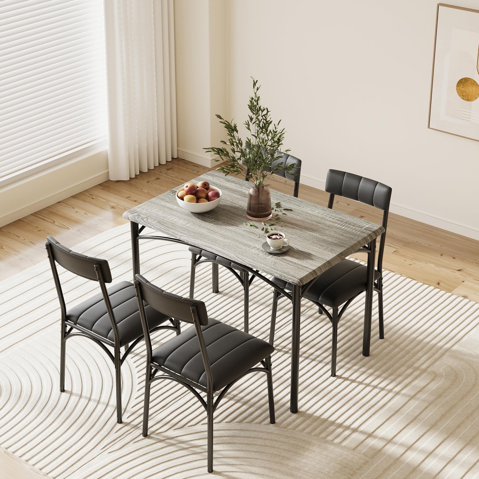 4 Chairs and Dining Table 5 Piece Set for 4 Kitchen Table Home Dinette