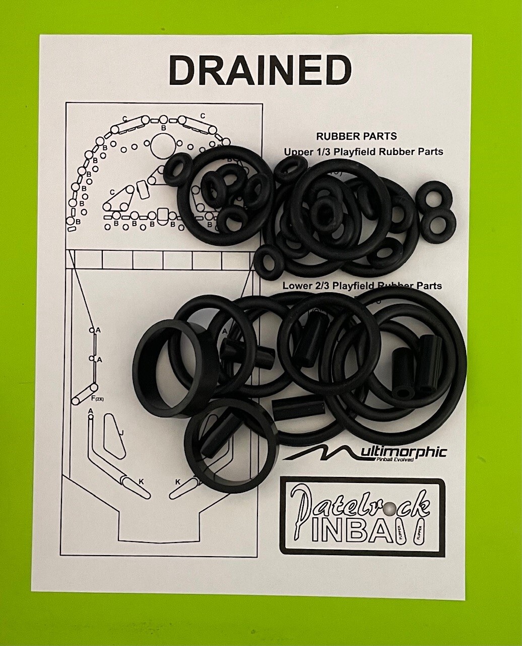 P3 Multimorphic Drained Pinball Machine Silicone / Rubber Ring Kit