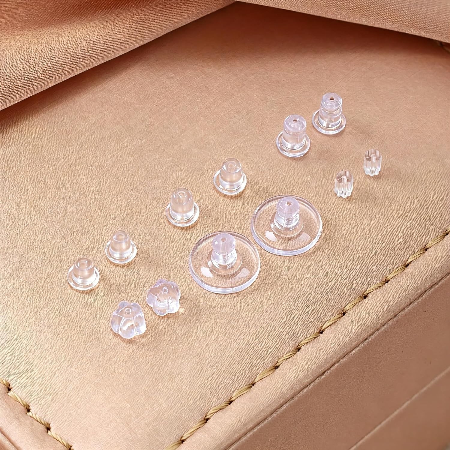 6 Styles 600Pcs Silicone Earring Backs, Clear Soft Plastic Rubber Earring Bac...