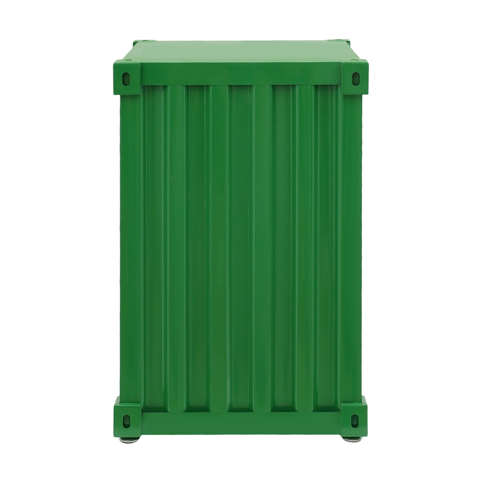 Industrial Metal Container Side Table, Container Style Side Table with Drawer