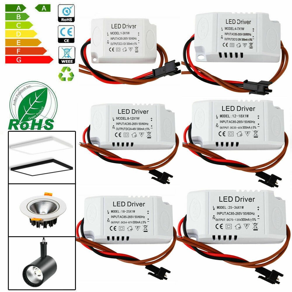 LED driver 3W 4-7W 8-12W 18W 25W 36W AC 110V-220V 12V 36V
