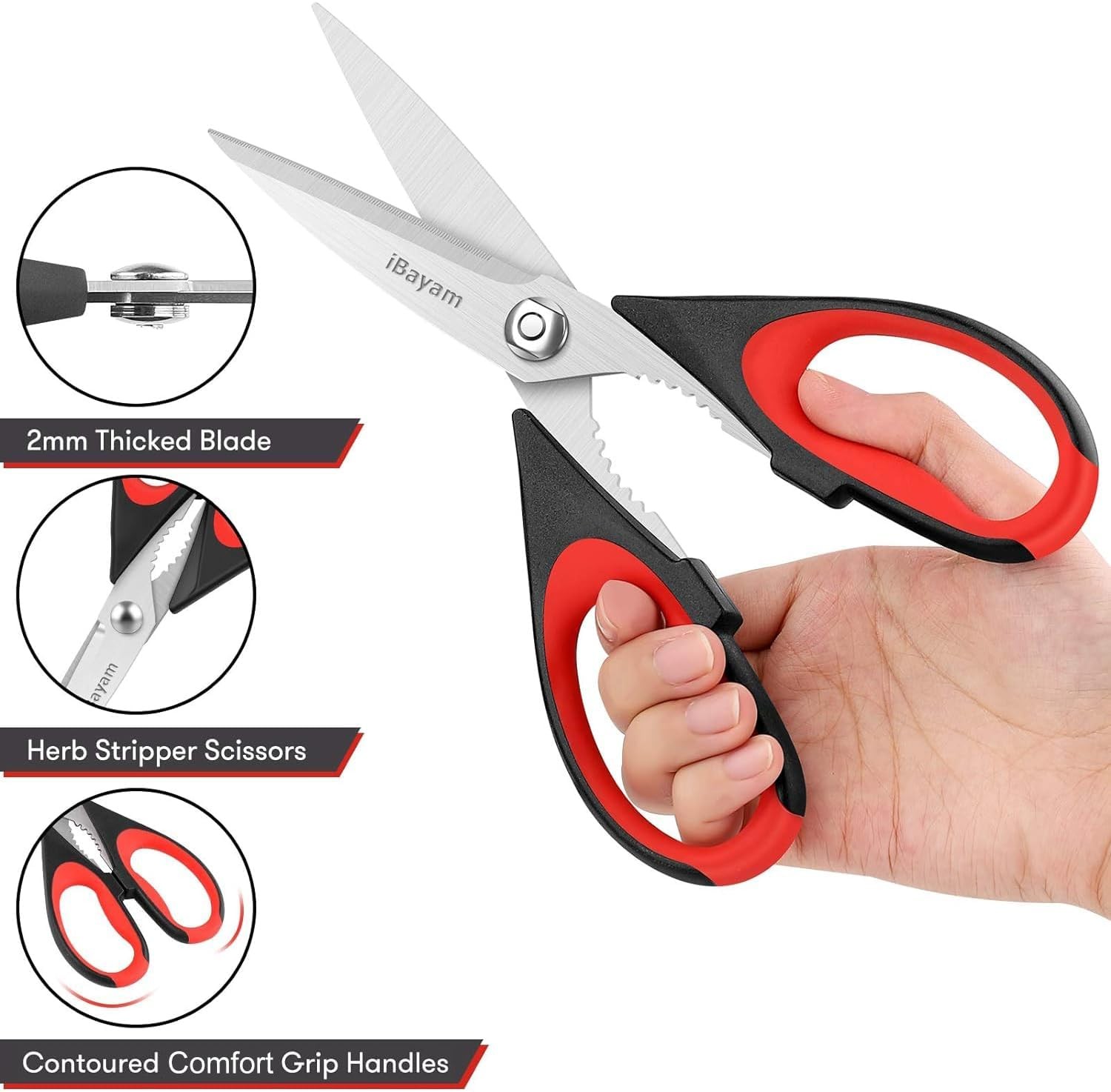 Kitchen Scissors All Purpose Heavy Duty Kitchen Utensils Set Stainless Steel C