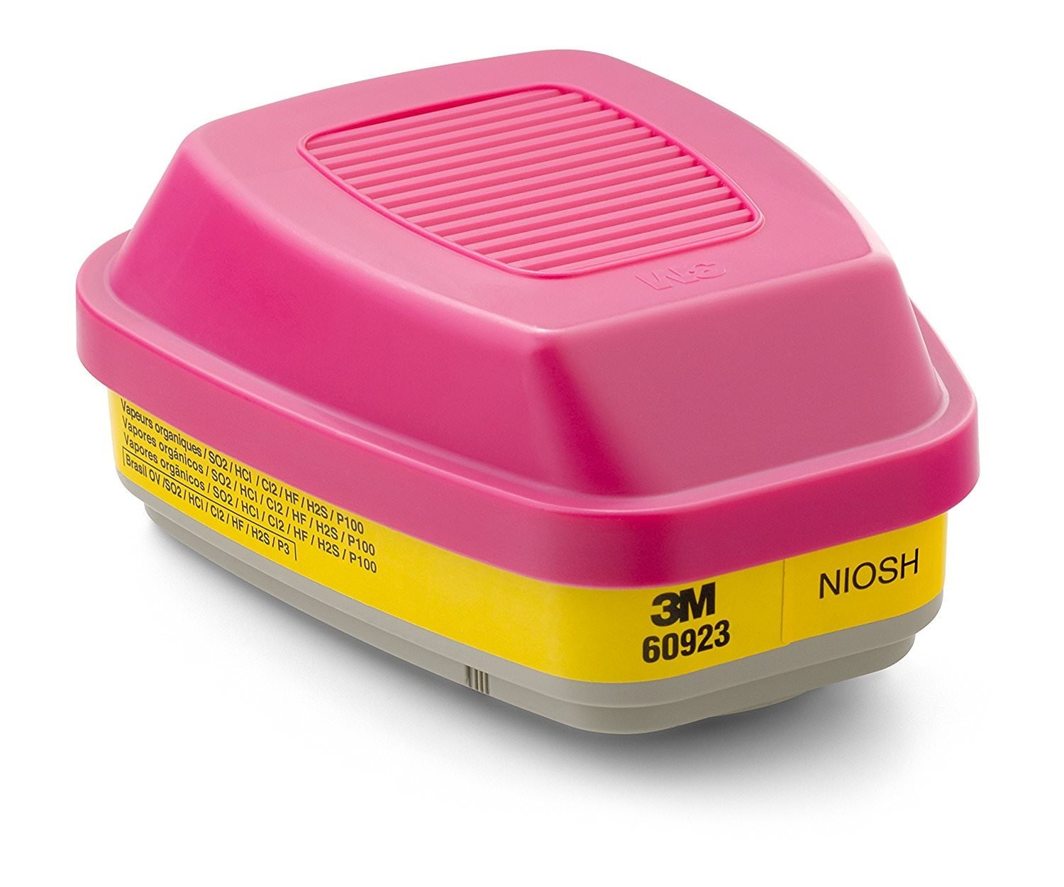 3M Organic Vapor/Acid Gas Cartridge/Filter 60923, 10 Filters (60923), Pink