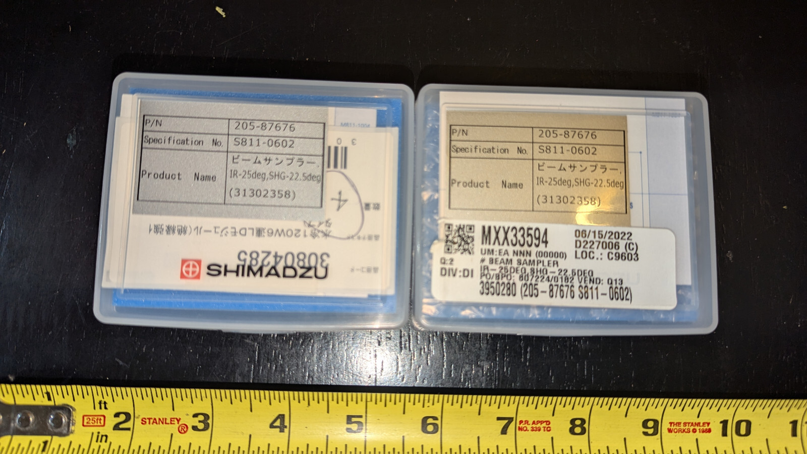 (1) Shimadzu 205-87676 Beam Sampler Coated Lens IR-25 deg SHG-22.5 deg S811-0602