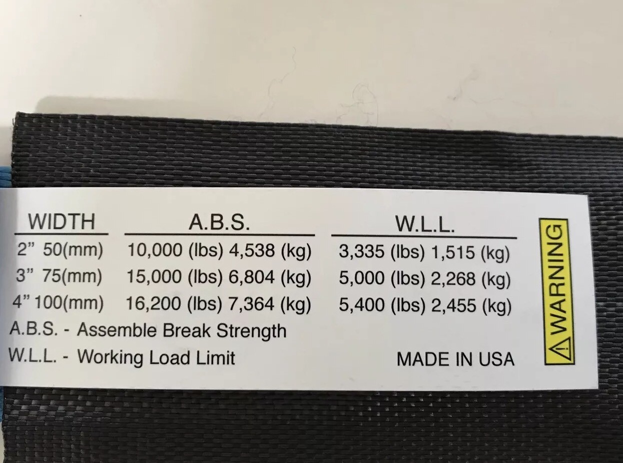 SET OF 4 - 4' AXLE STRAPS 12K WEB (BLACK)