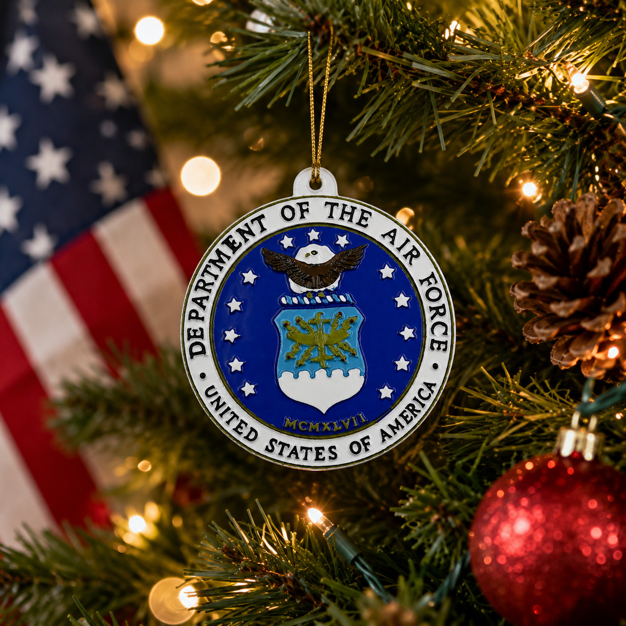 U.S. Air Force Christmas Ornament 3" Military Tree Decoration Veteran Gift F/S