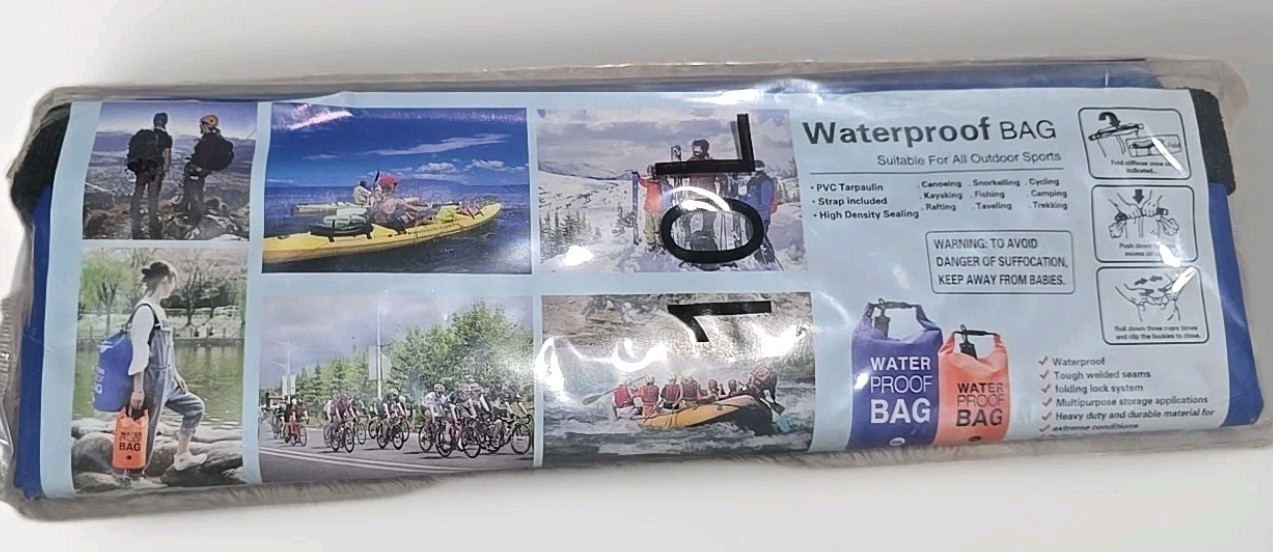 Outdoor Portable Waterproof Dry Bags PVC  Hiking Kayaking Camping Blue 10L