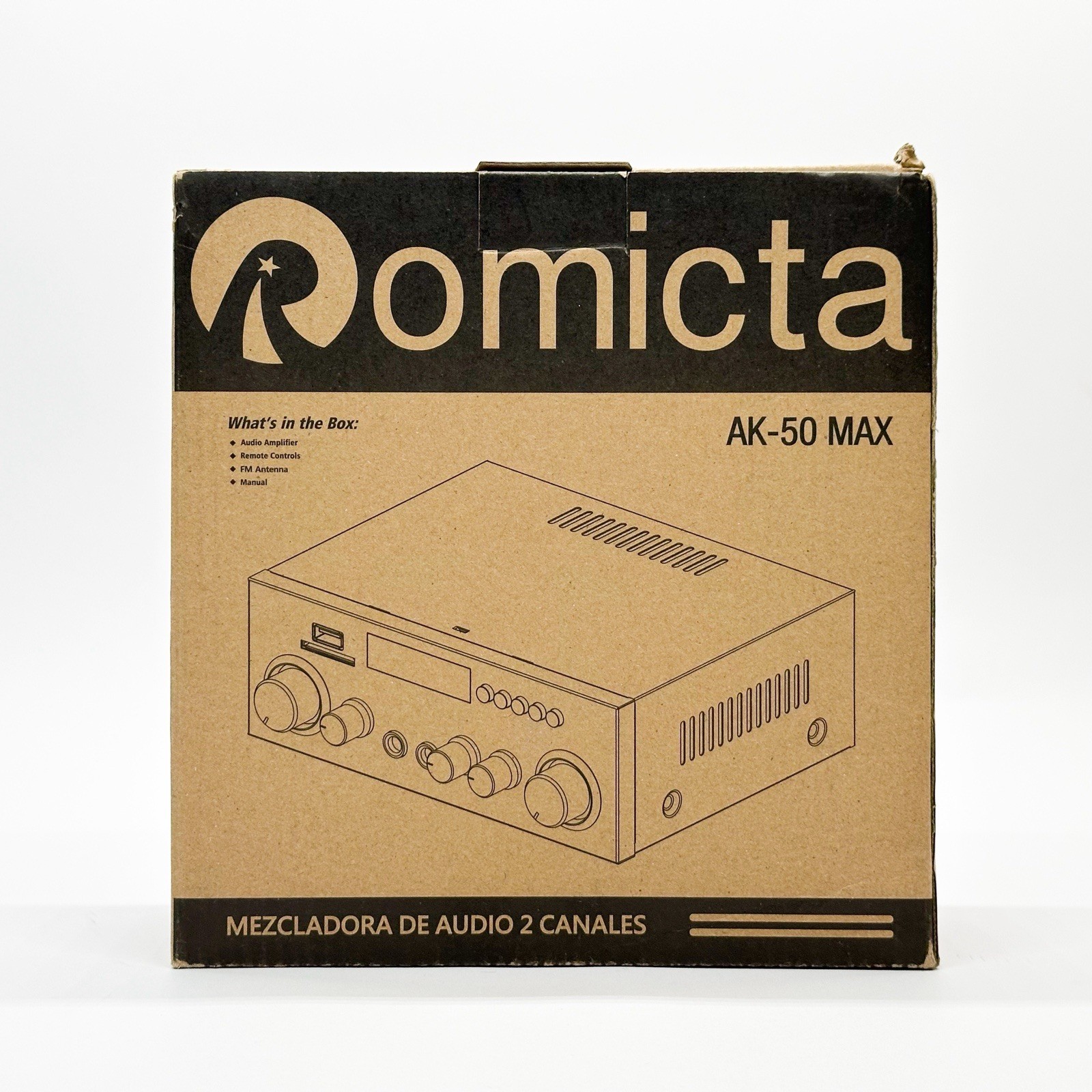 AK-50 Max Romicta Audio Amplifier AC 90V-240V DC 12V Bass/Treble Ctrl +/- 15dB