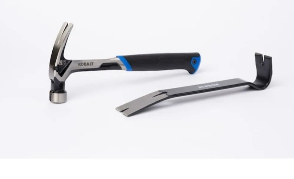 Kobalt Smooth Face Steel Hammer 16 oz with 12 in pry bar