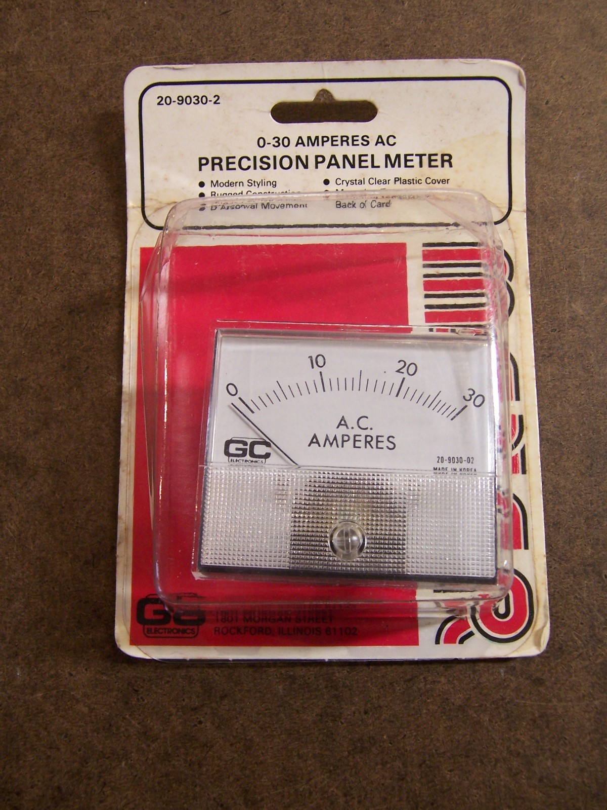 GC Electronics Precision Panel Meter 0-30 AC Amps - New