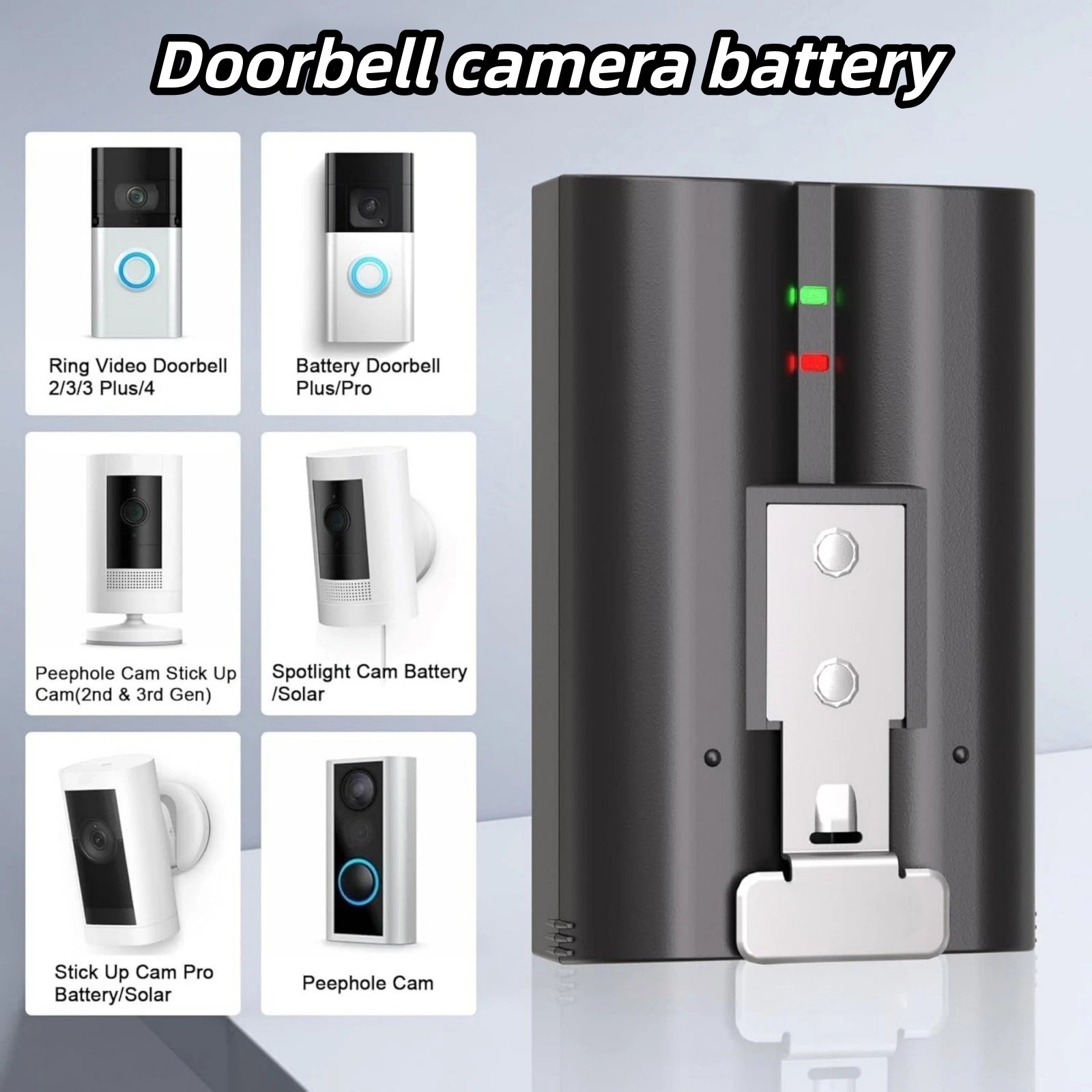 Rechargeable Battery Pack For V4 Ring Video Doorbell 2/3/4 Quick Release