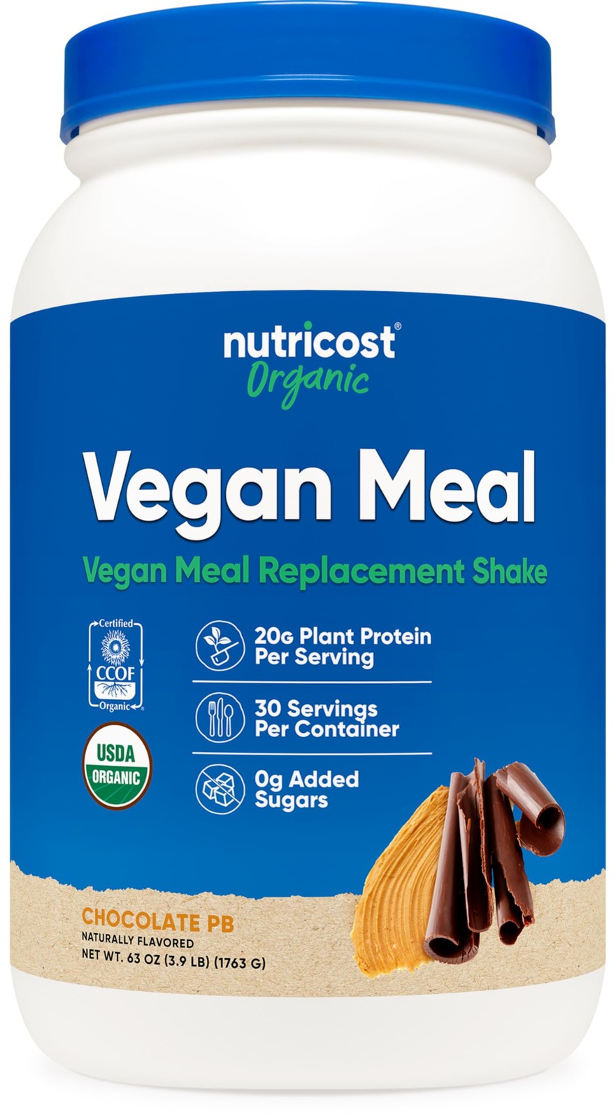 Nutricost Organic Vegan Meal Replacement Shake Powder 63 Ounce (Pack of 1)