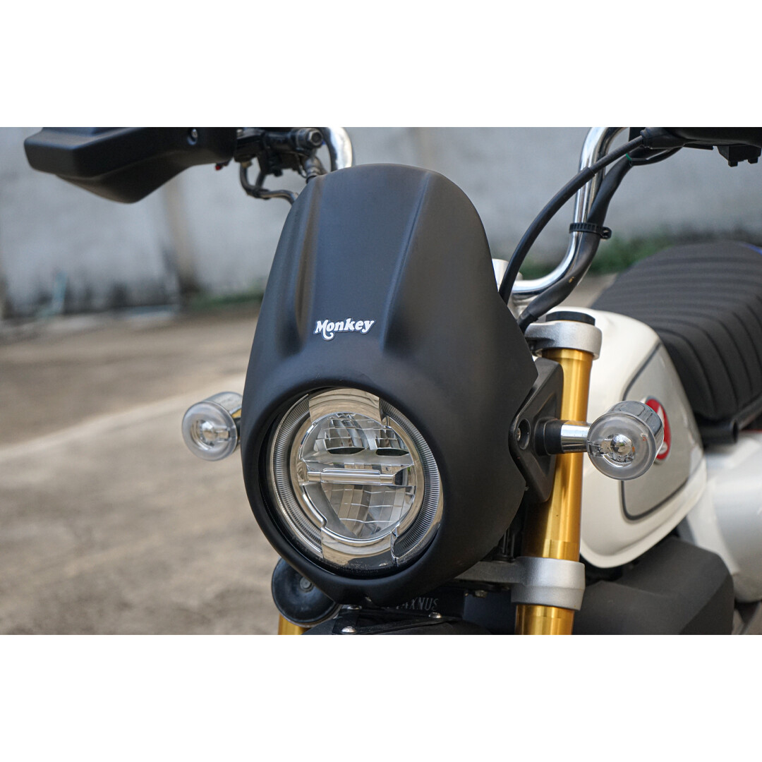 HEADLIGHT COVER WINDSCREEN WINDSHIELD BLACK V.2 FOR HONDA MONKEY Z125 2018-24