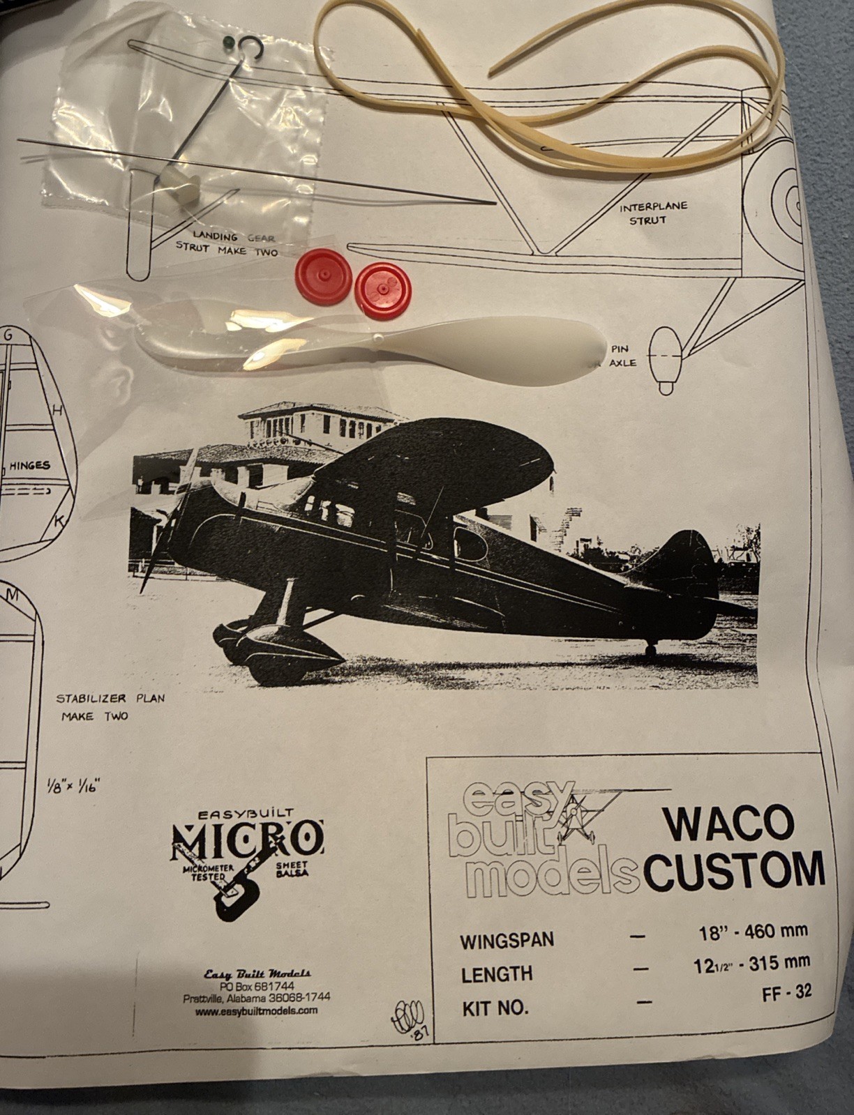 Vintage Easy Built Models “Waco Custom”. #FF-32