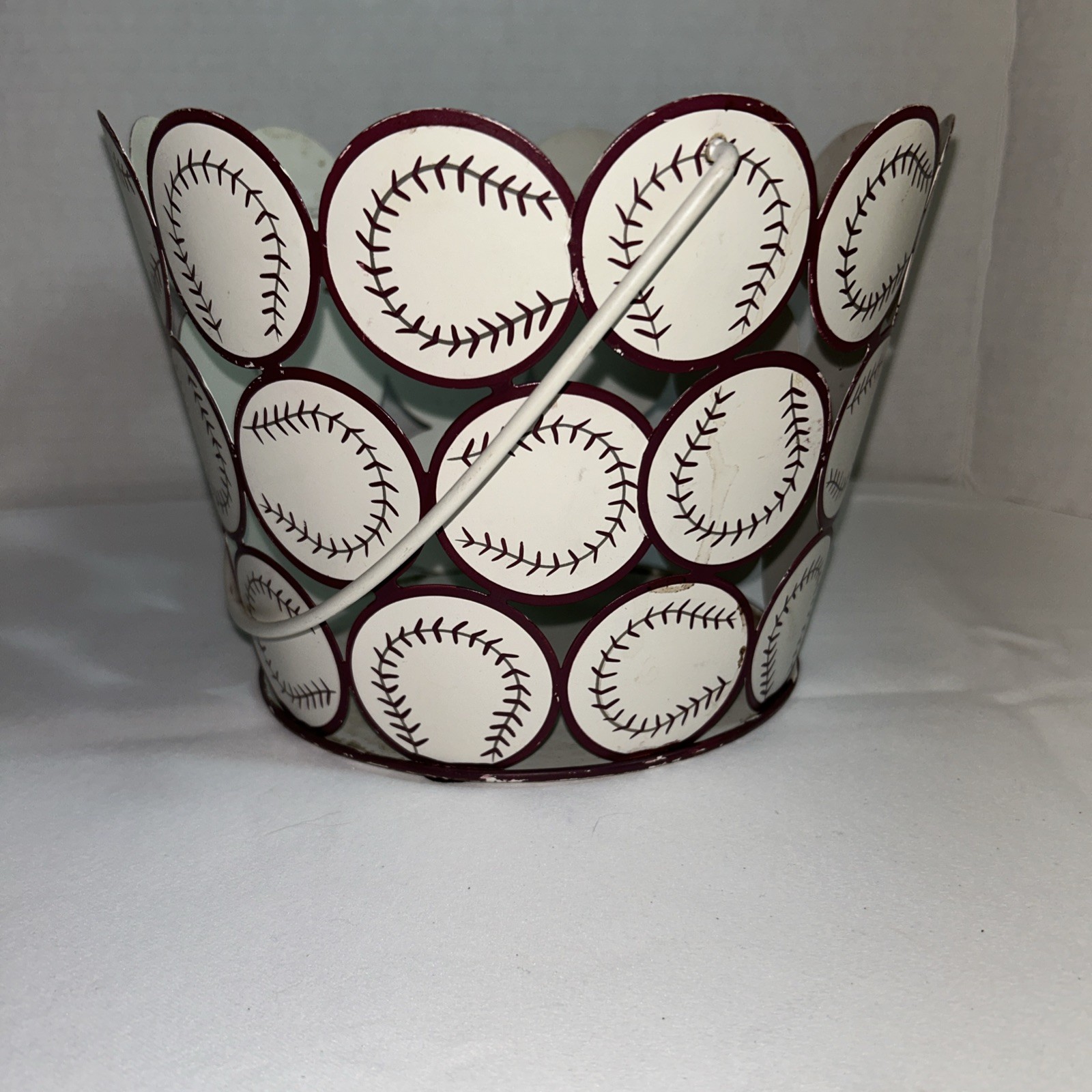 Metal Baseball Cutout Basket