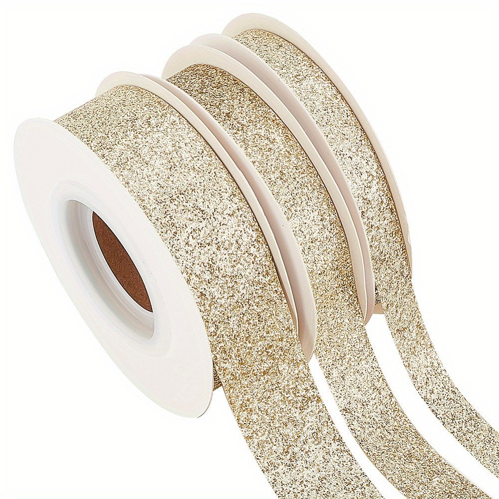 1set 3rolls 3 styles Sparkle Polyester Ribbons Glitter Ribbon Garment