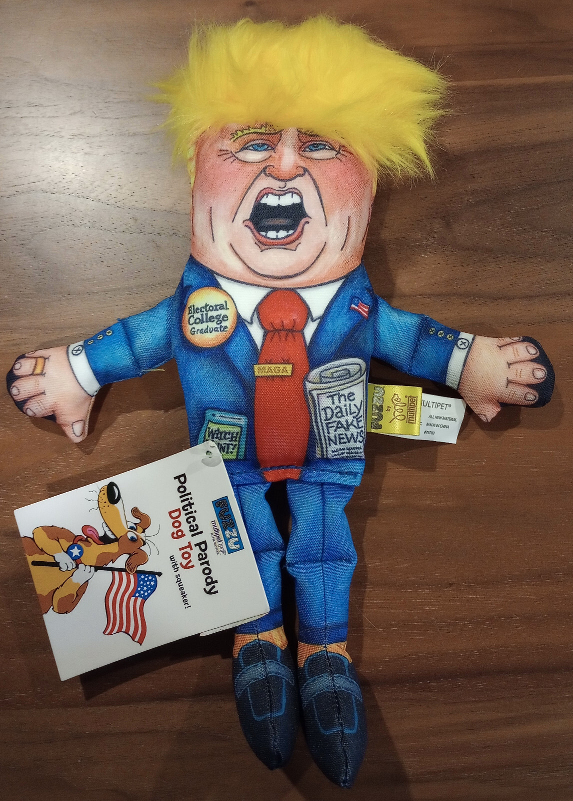 Collectible Donald Trump 12'' Policitcal Parody Dog Toy Fuzzu 2024 Brand New