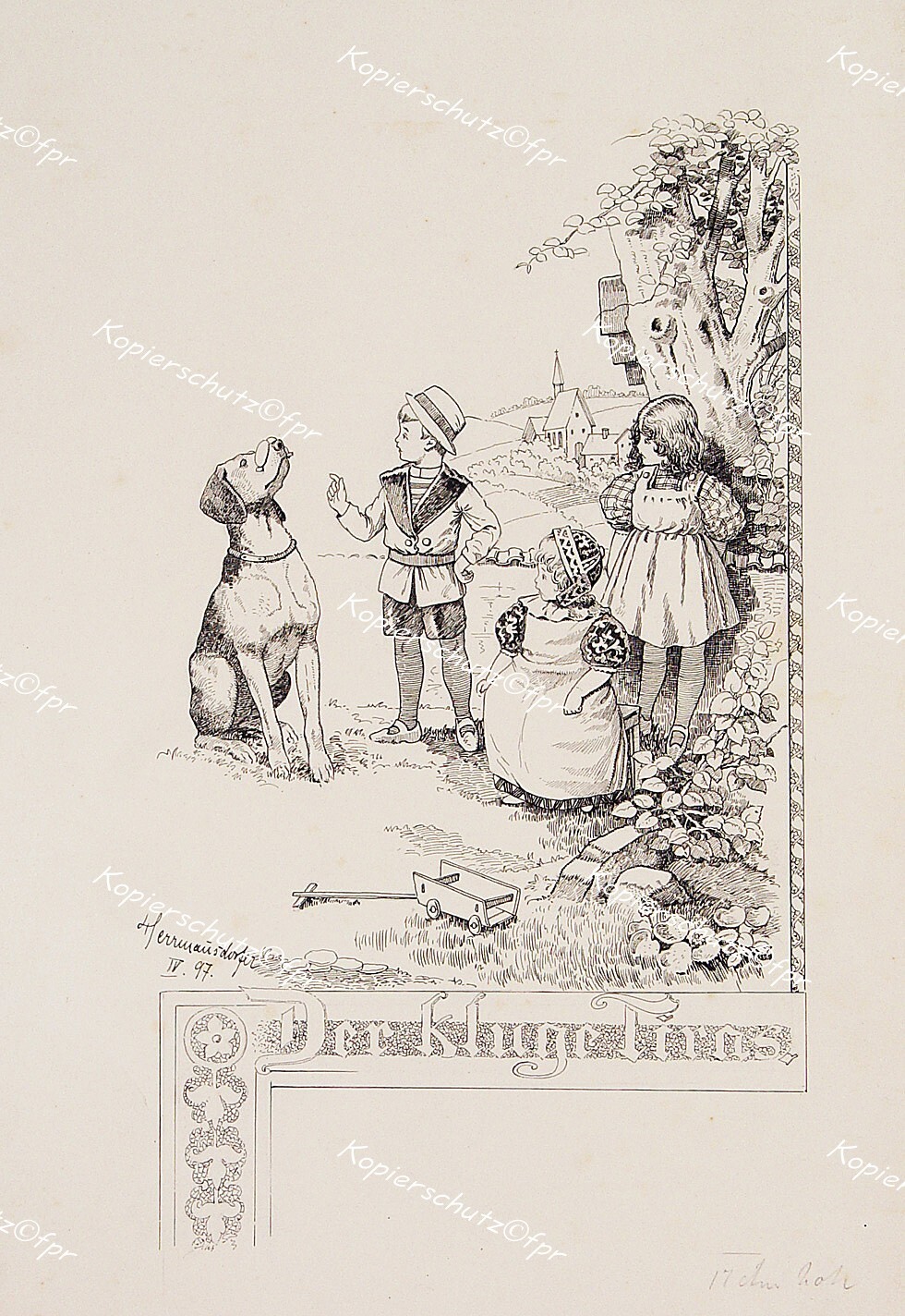 Joseph Herrmannsdorfer Dog Artpiece Tiras Children White Sausage Sausage Dressage