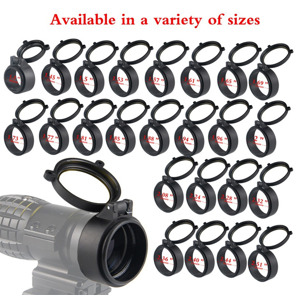 2Pcs Dustproof Quick Flip Spring Up Open Cap Clear Scope Lens Cover