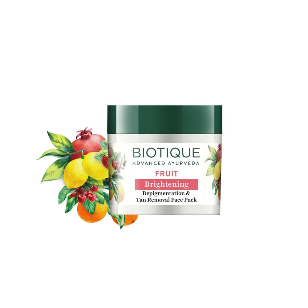 Biotique Ayurveda Fruit Whitening &Tan Removal Face Pack 75g-