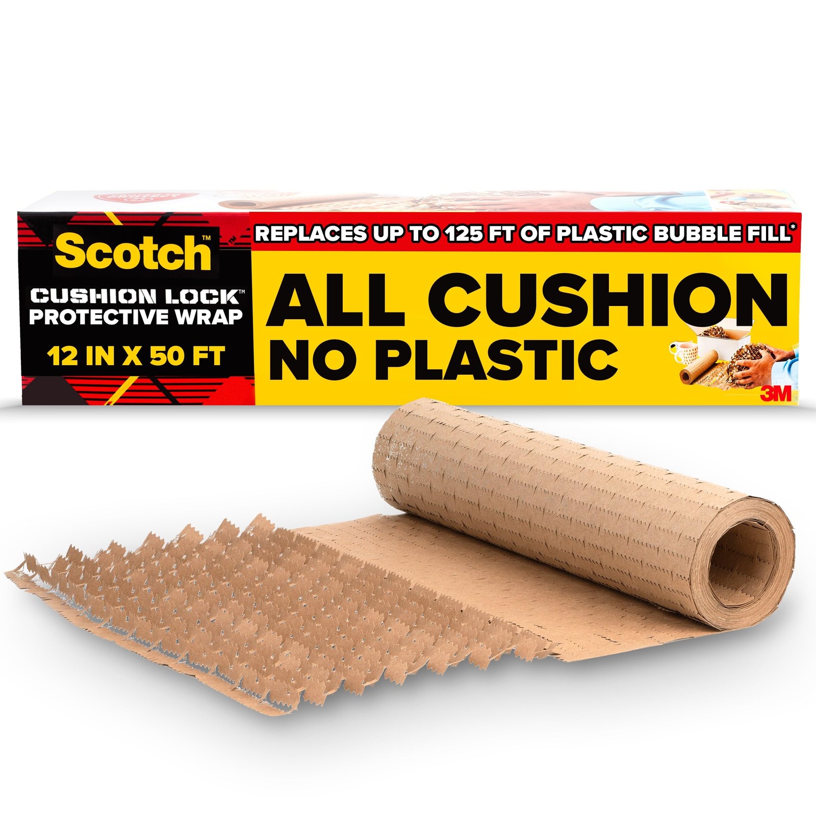 Scotch Cushion Lock 1000ft Expanding Paper Wrap Sustainable Packing Material
