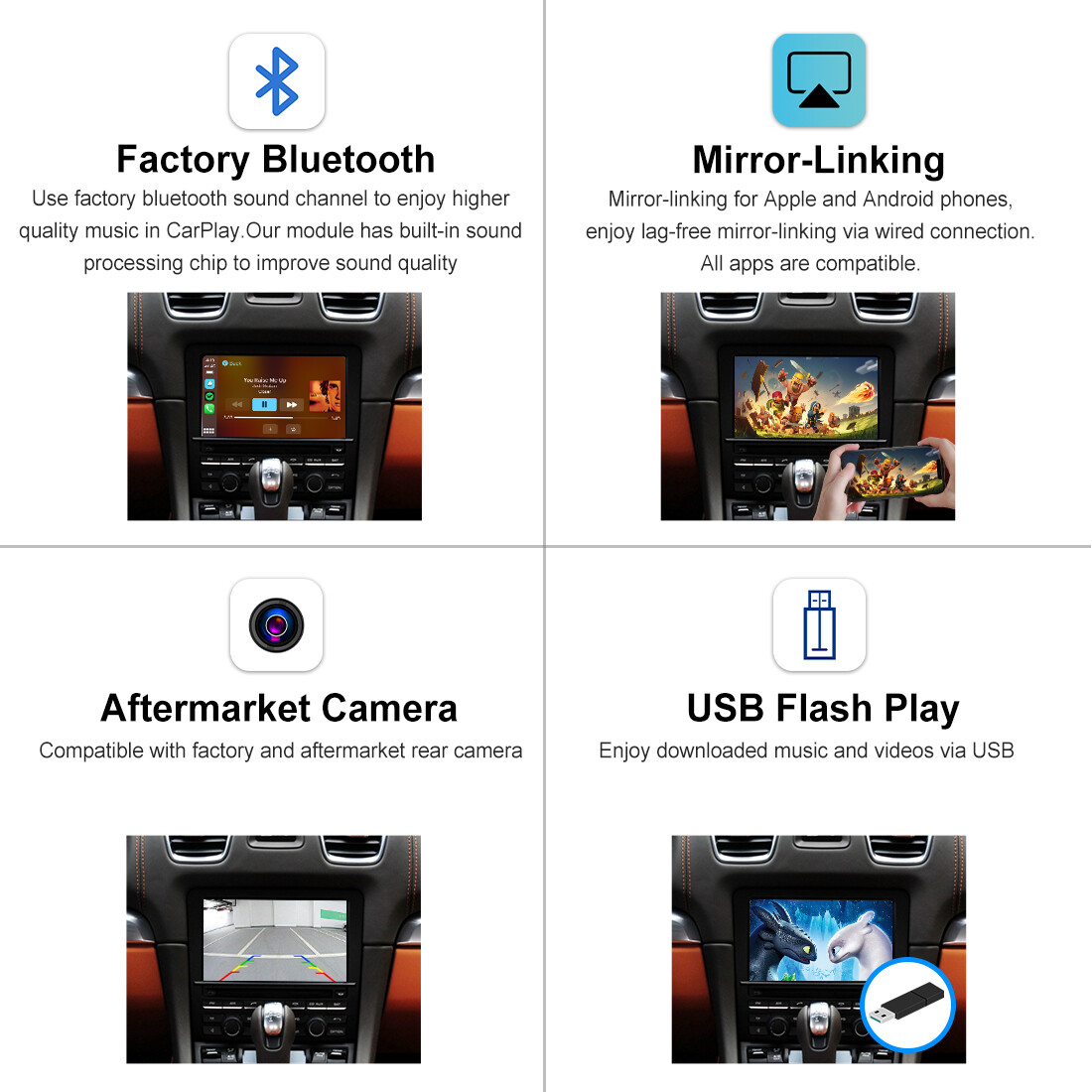 For Porsche CDR 2010-2016 Wireless Apple CarPlay Android Auto Interface