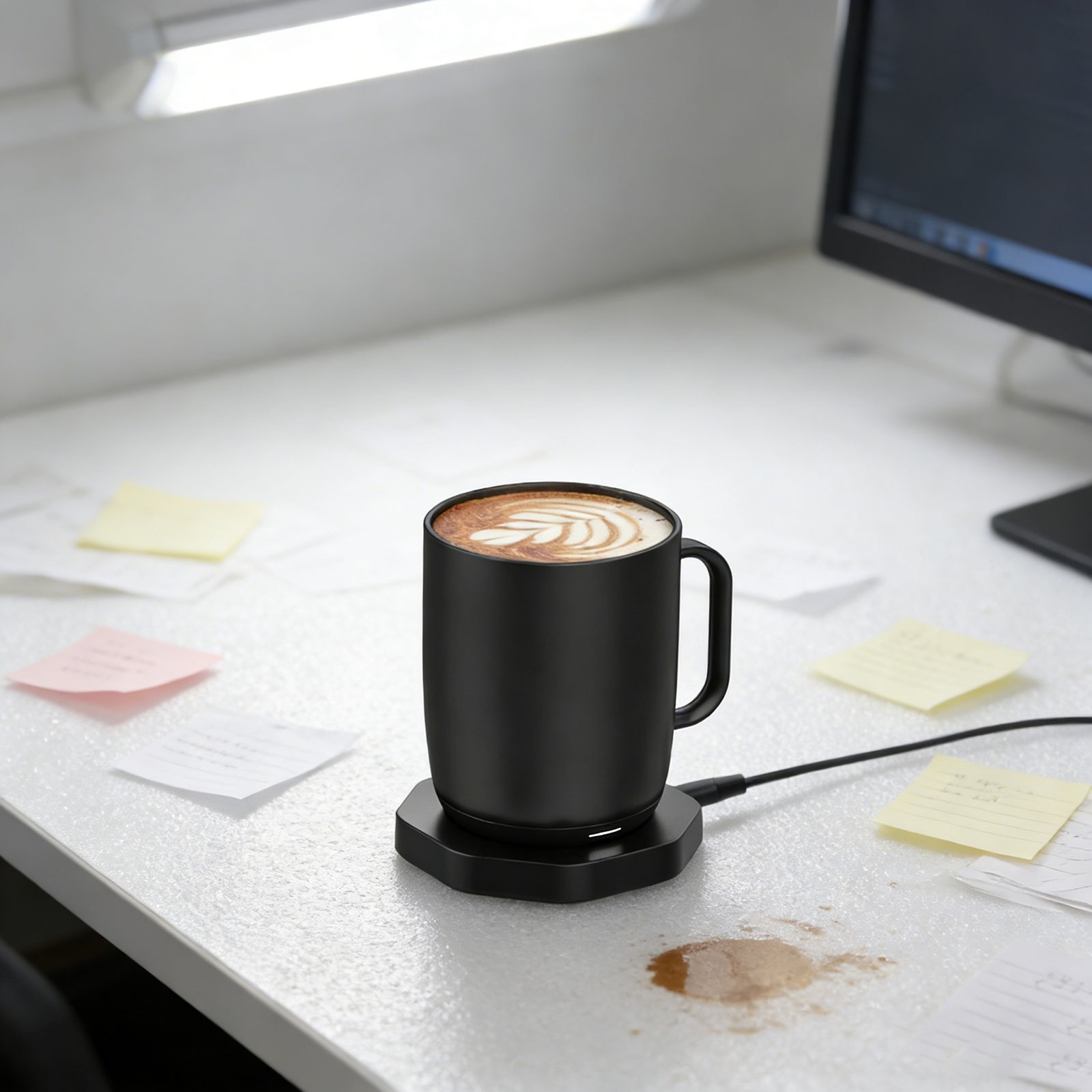 Smart Mug Charging Coaster Compact Design For Ember Mugs Black