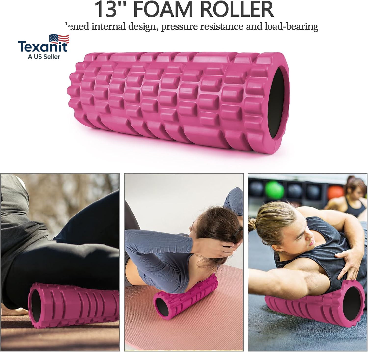 5 in 1 Foam Roller Set, Trigger Point Foam Roller Patented, Massage Stick, Massa