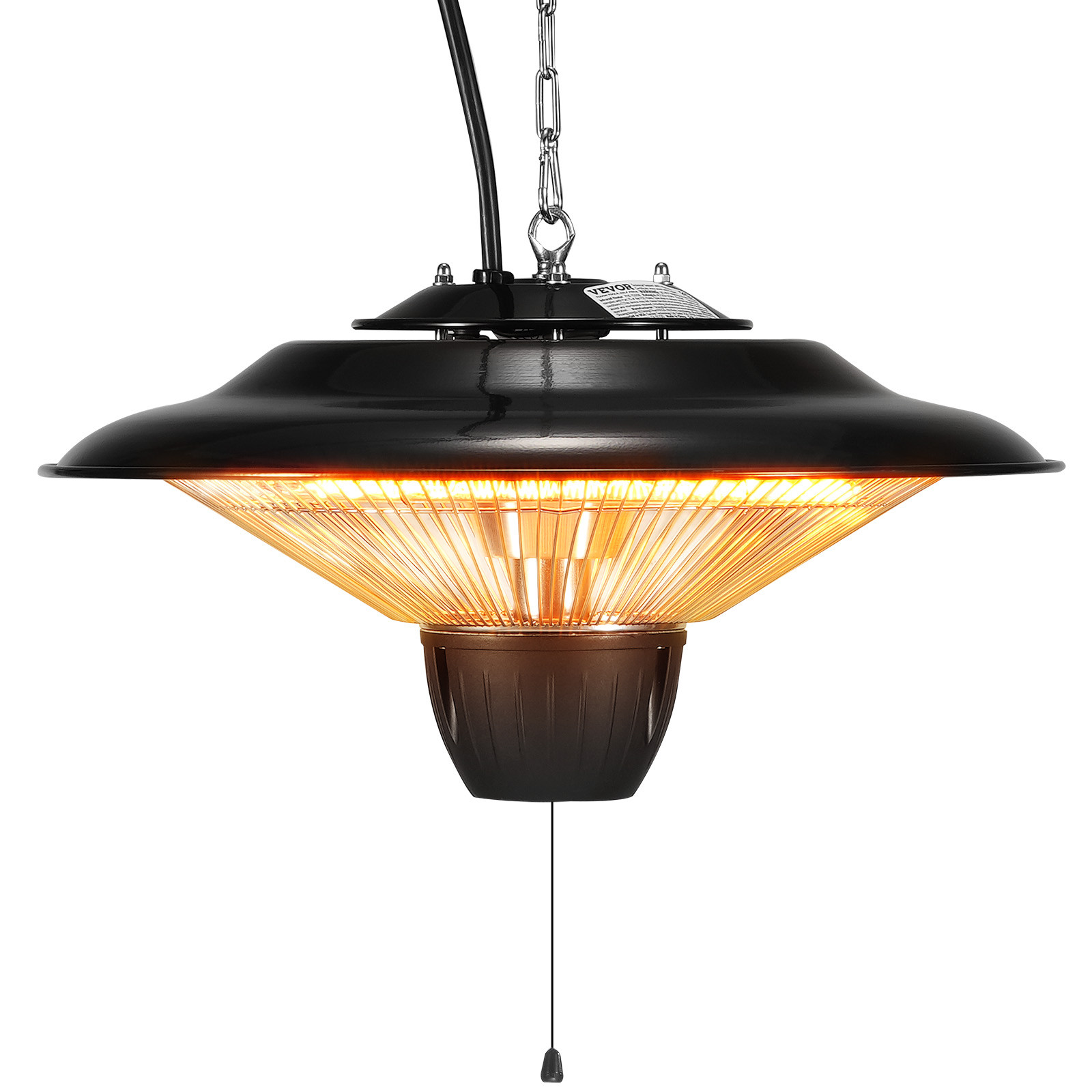 VEVOR Hanging Infrared Patio Heater 1500W Electric Space Heater 23.6in Pull Cord