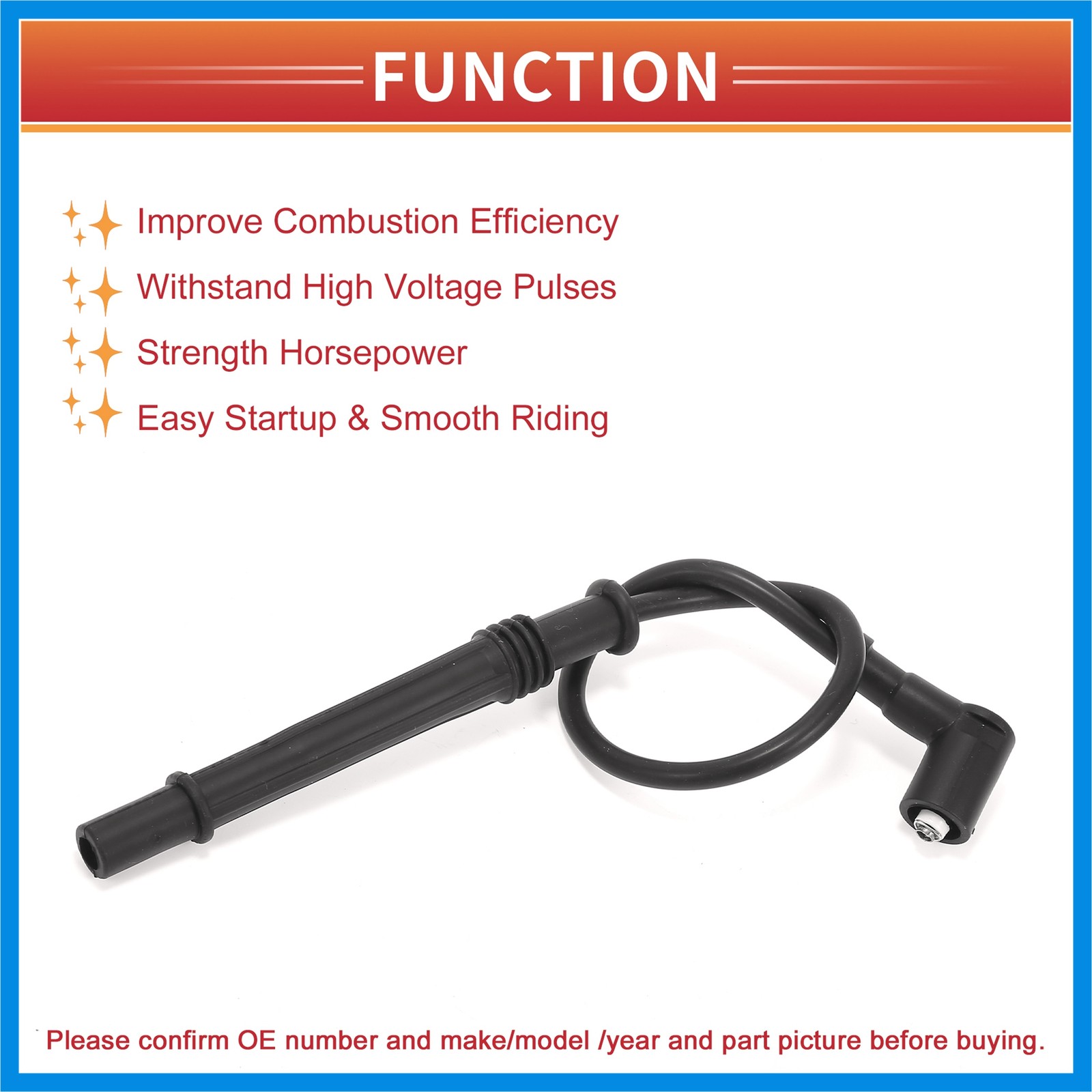 4Pcs Spark Plug Wire Ignition Coil Cable No.8200486877 for Renault Twingo