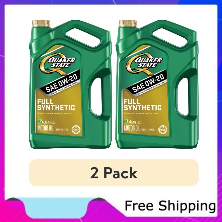 (2 pack) Quaker State Full Synthetic 0W-20 Motor Oil, 5-Quart