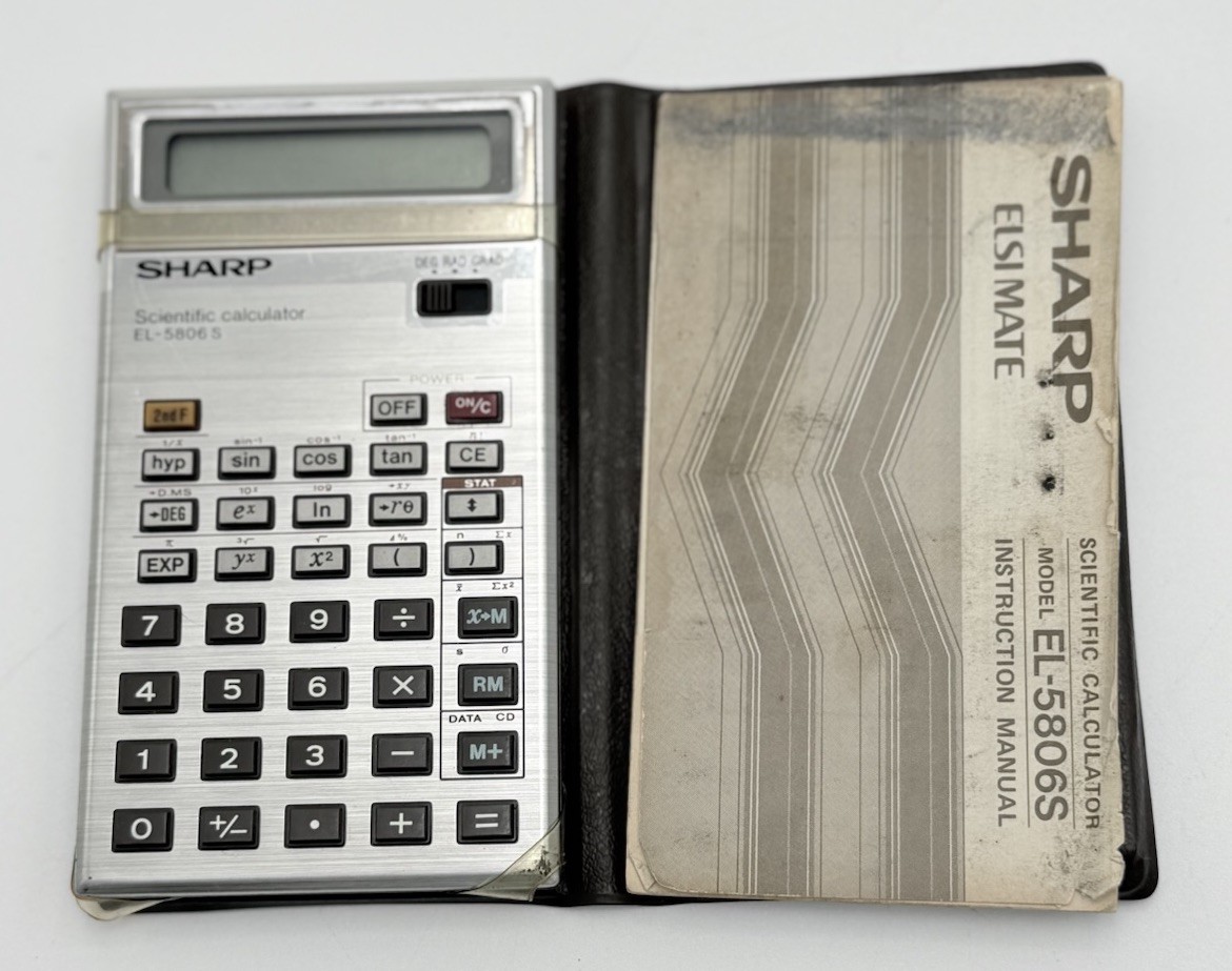 Vintage Sharp Elsimate Scientific Calculator EL-5806S with User Manual!