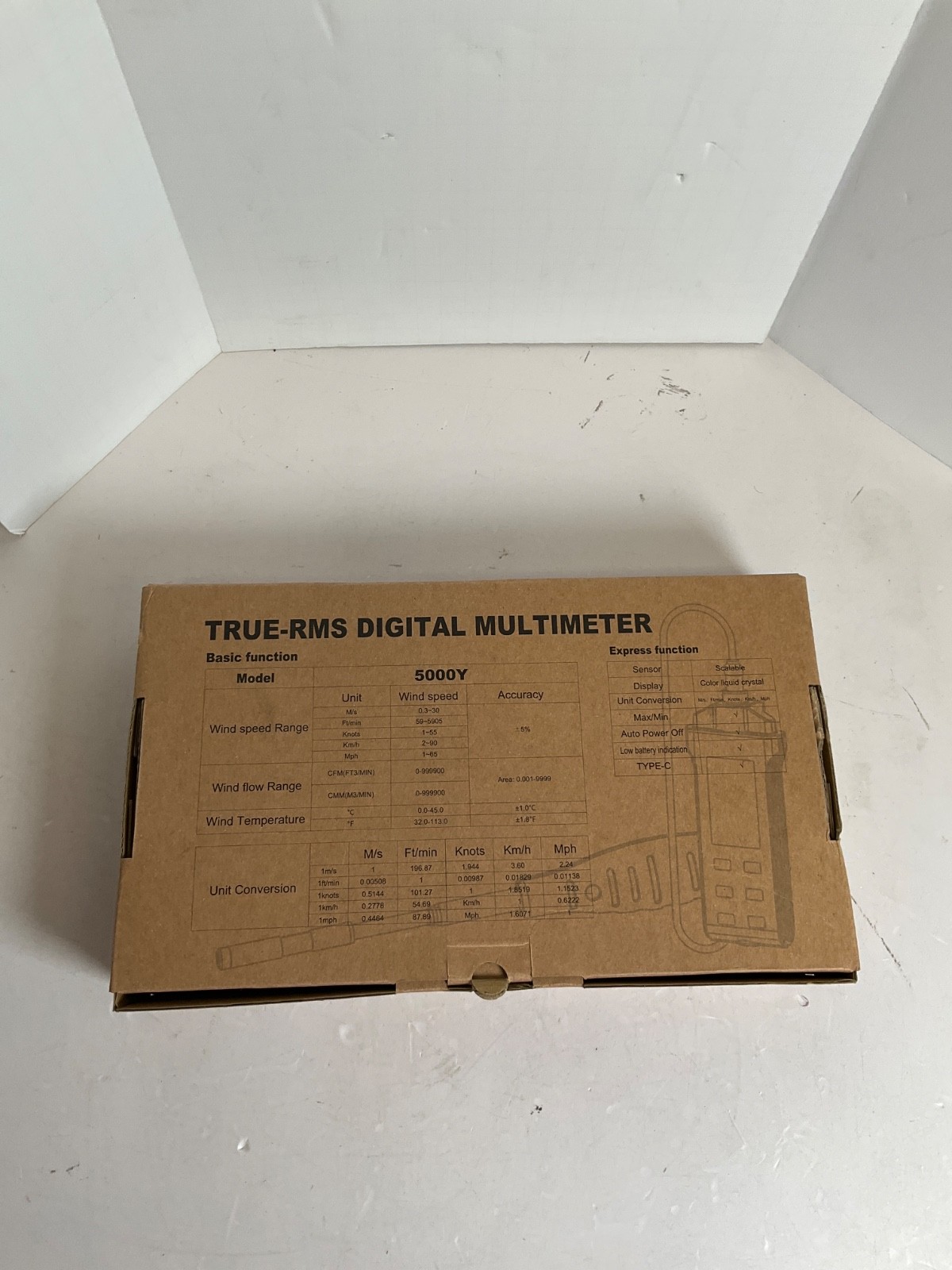 HOLDPEAK AP-5000Y Hot Wire Anemometer Open Box Complete