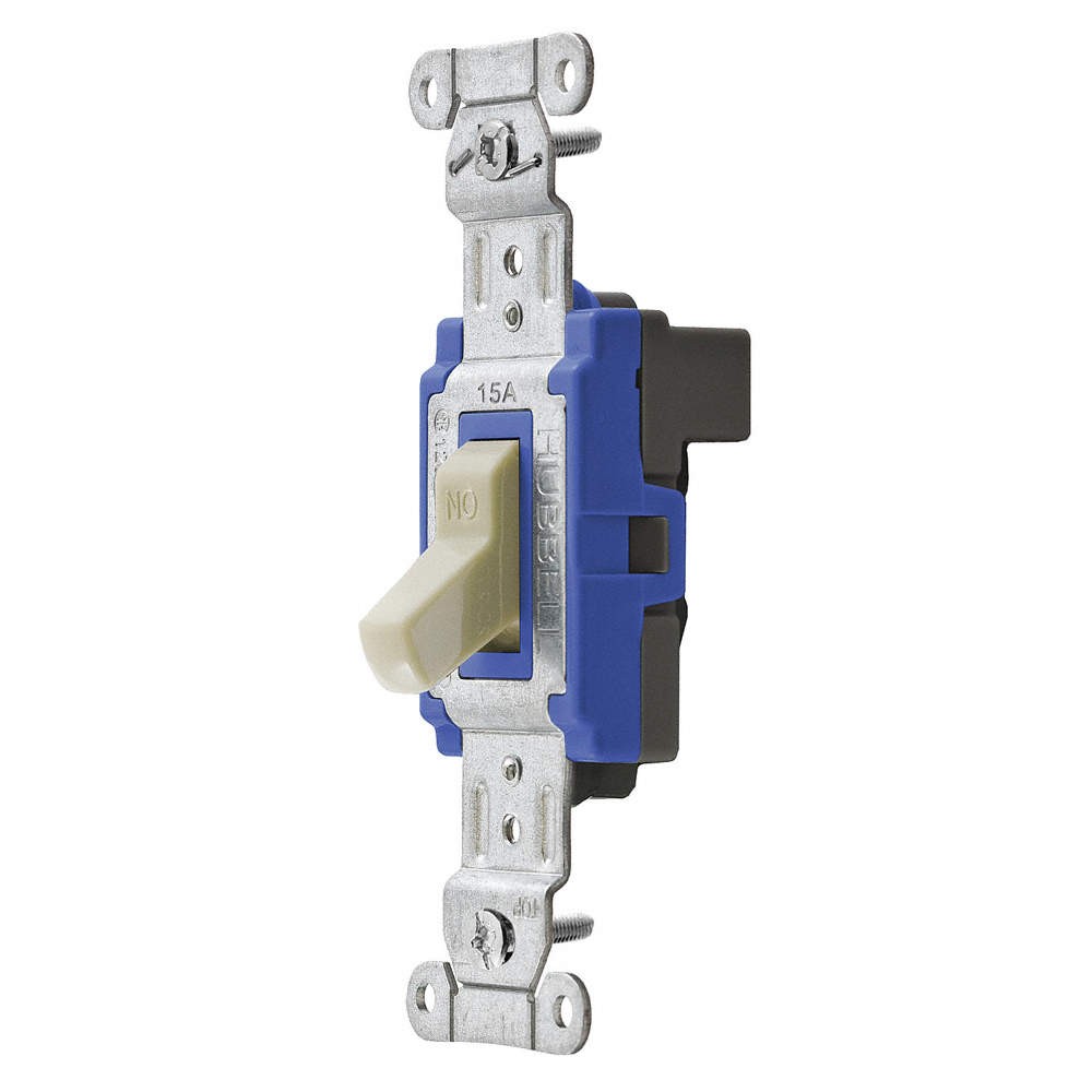 HUBBELL SNAP1203INA Wall Switch,Ivory,15 A;Back,3-Way 31A353