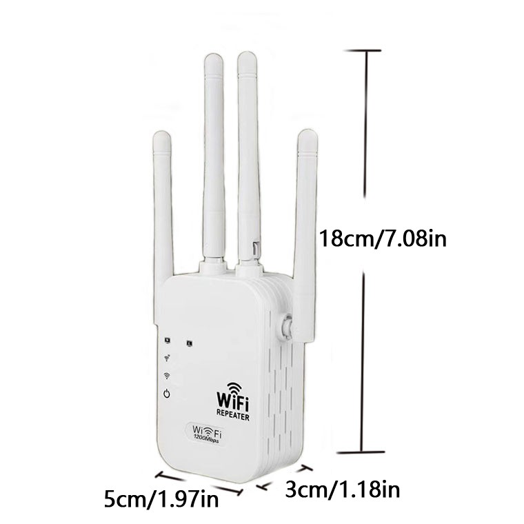 1200Mbps WiFi Range Extender Repeater Wireless Amplifier Router Signal Booster