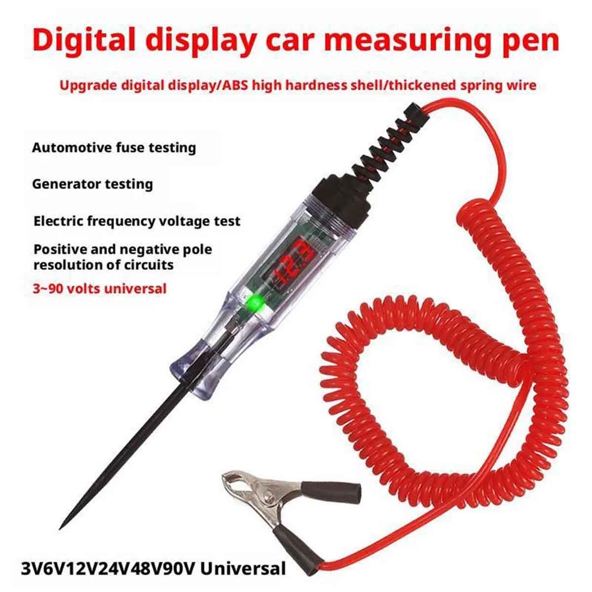 2Pcs DC 6V-24V voltmeter probes for car maintenance and electrical diagnostics