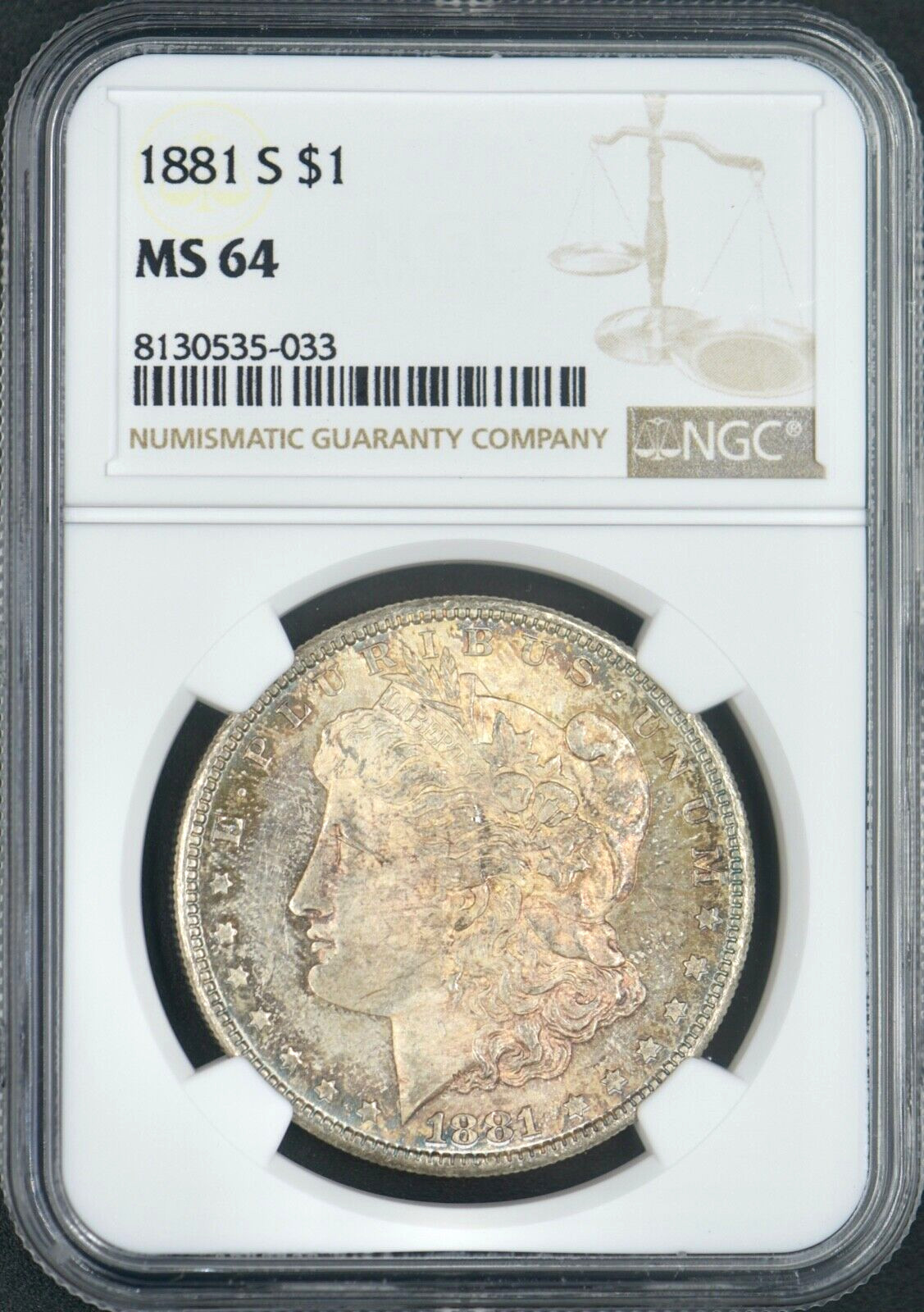1881-S Morgan Silver Dollar - NGC MS64  - Toned - ✪COINGIANTS✪