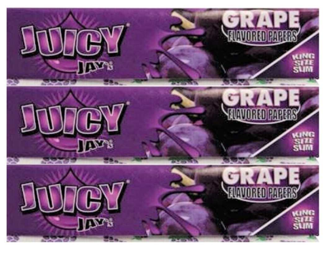 3x Juicy Jay's Rolling Papers KING SIZE GRAPE - FREE USA SHIPPING!