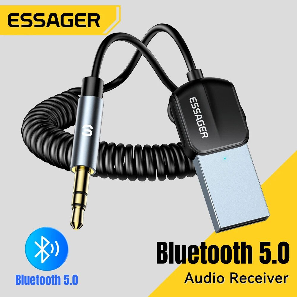 Essager Bluetooth 5.0 Aux Adapter USB To 3.5mm Jack Car Audio Stereo Receiver