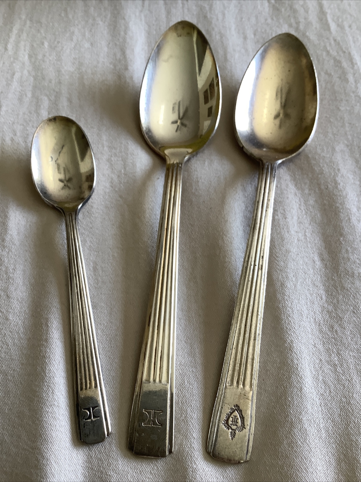 3 Different Hilton International Hotel Silverplate Flatware Spoons Lot