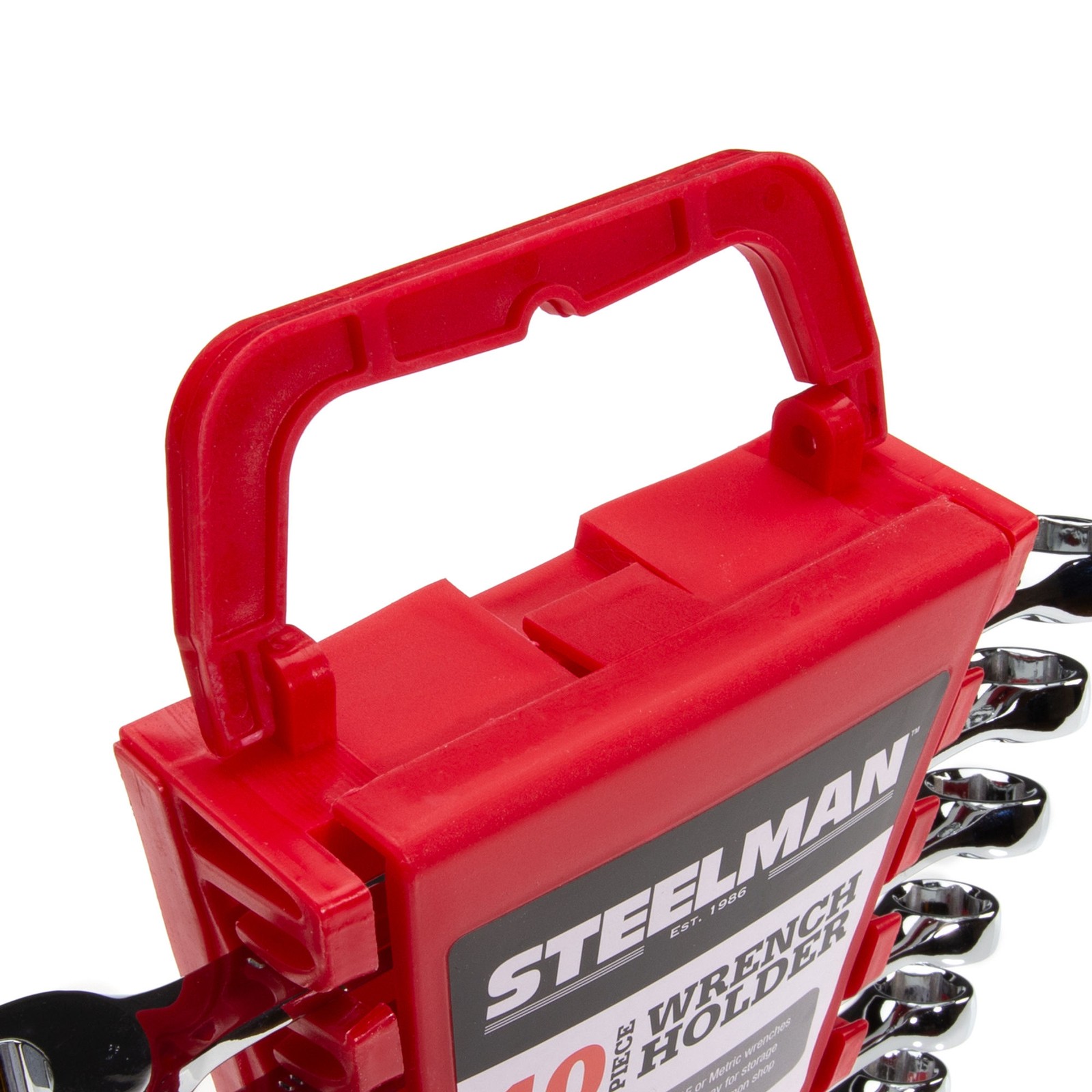 Steelman 10 Tool Wrench Holder, Red 55319