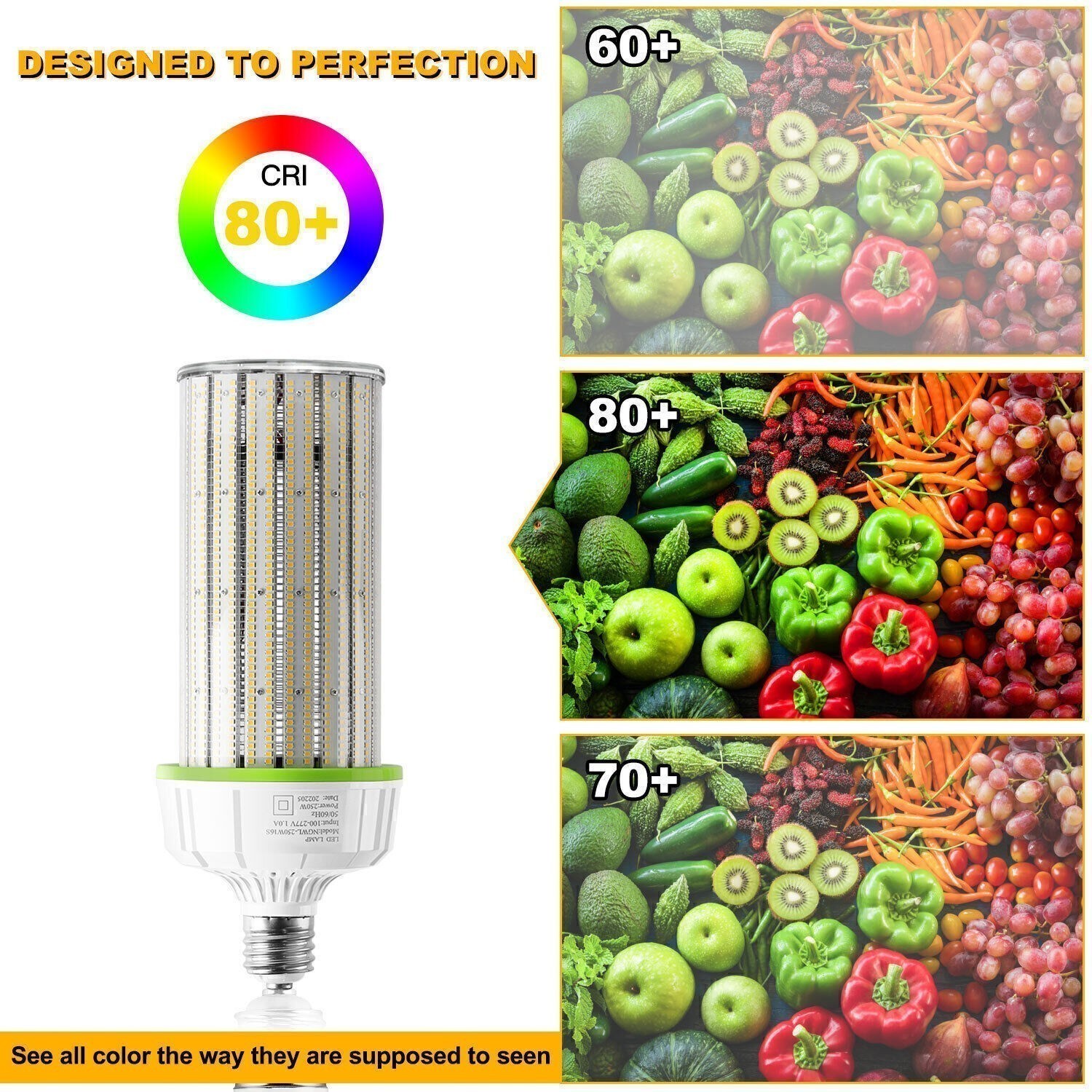 12Pack 250W LED Corn Light Bulb 5000K E39 Base, Warehouse Workshop High Bay Lamp