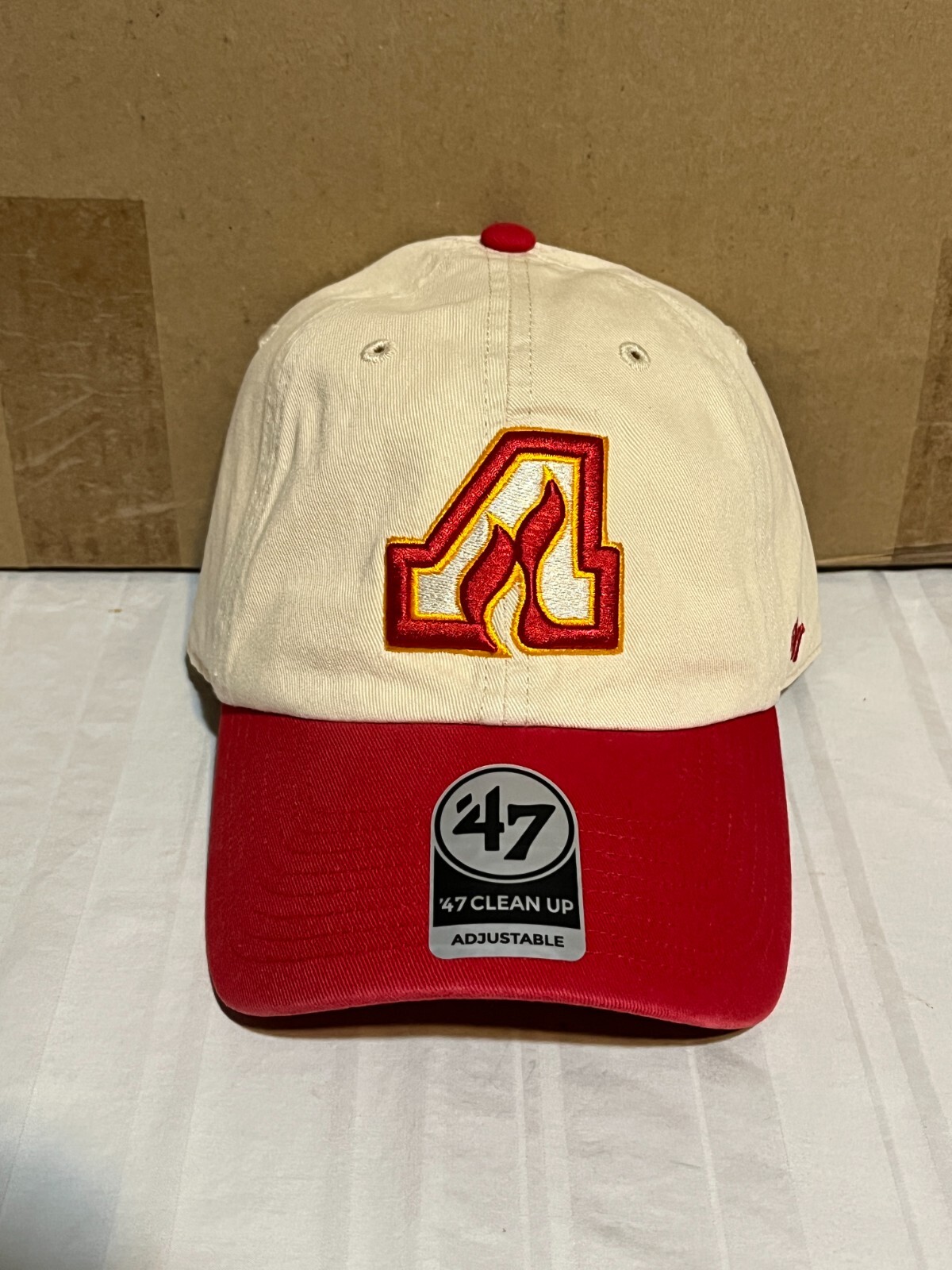 Atlanta Flames NHL '47 Brand Throwback Clean Up Natural Two Tone Adjustable Hat