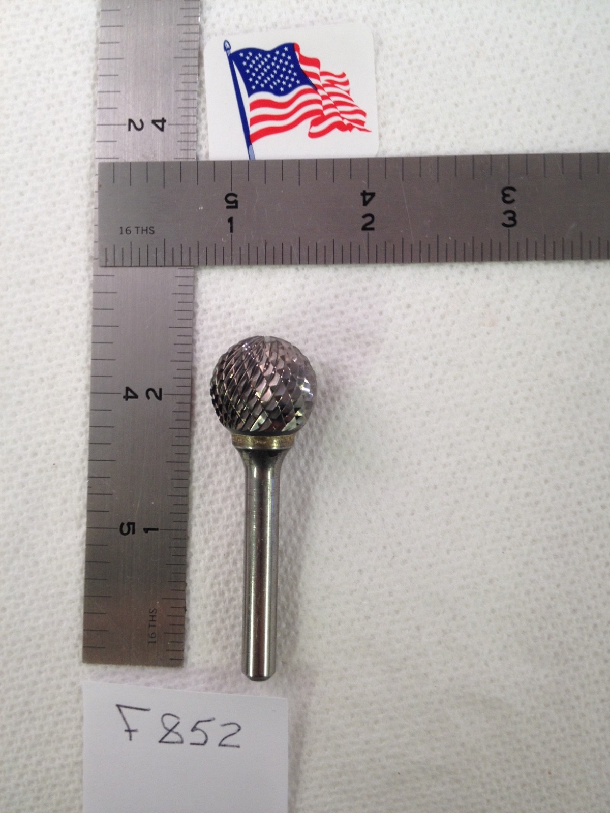 1 NEW FALCON / SGS 1/4" SHANK CARBIDE BURR. SD-7 DOUBLE CUT. BALL (F852)