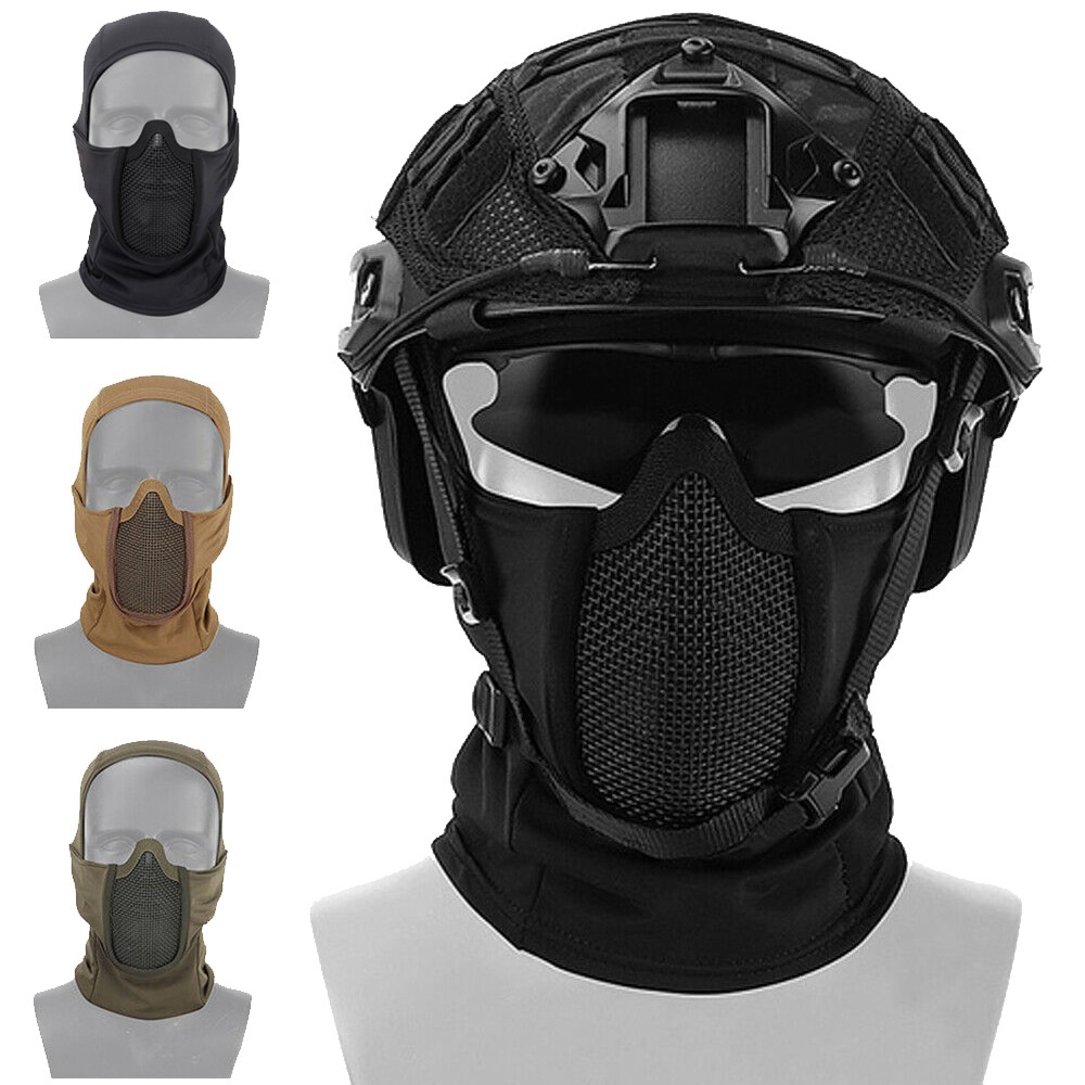 Tactical Mesh Mouth Guard Balaclava Face Mask Motorcycle Bike UV Protection Hood