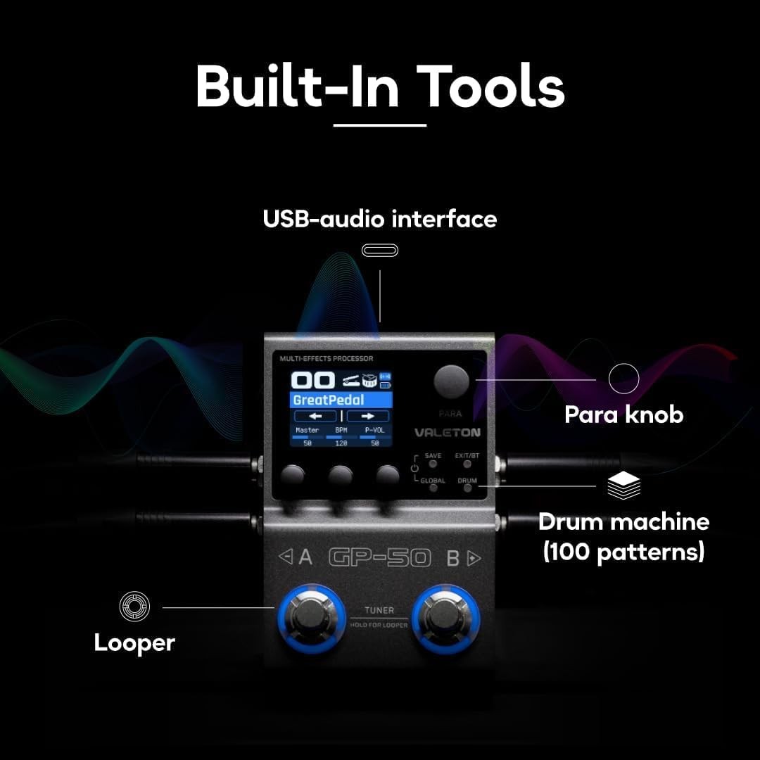 Valeton GP-50 Multi-Effects Processor | NAM & IR Loader for Guitar/Bass