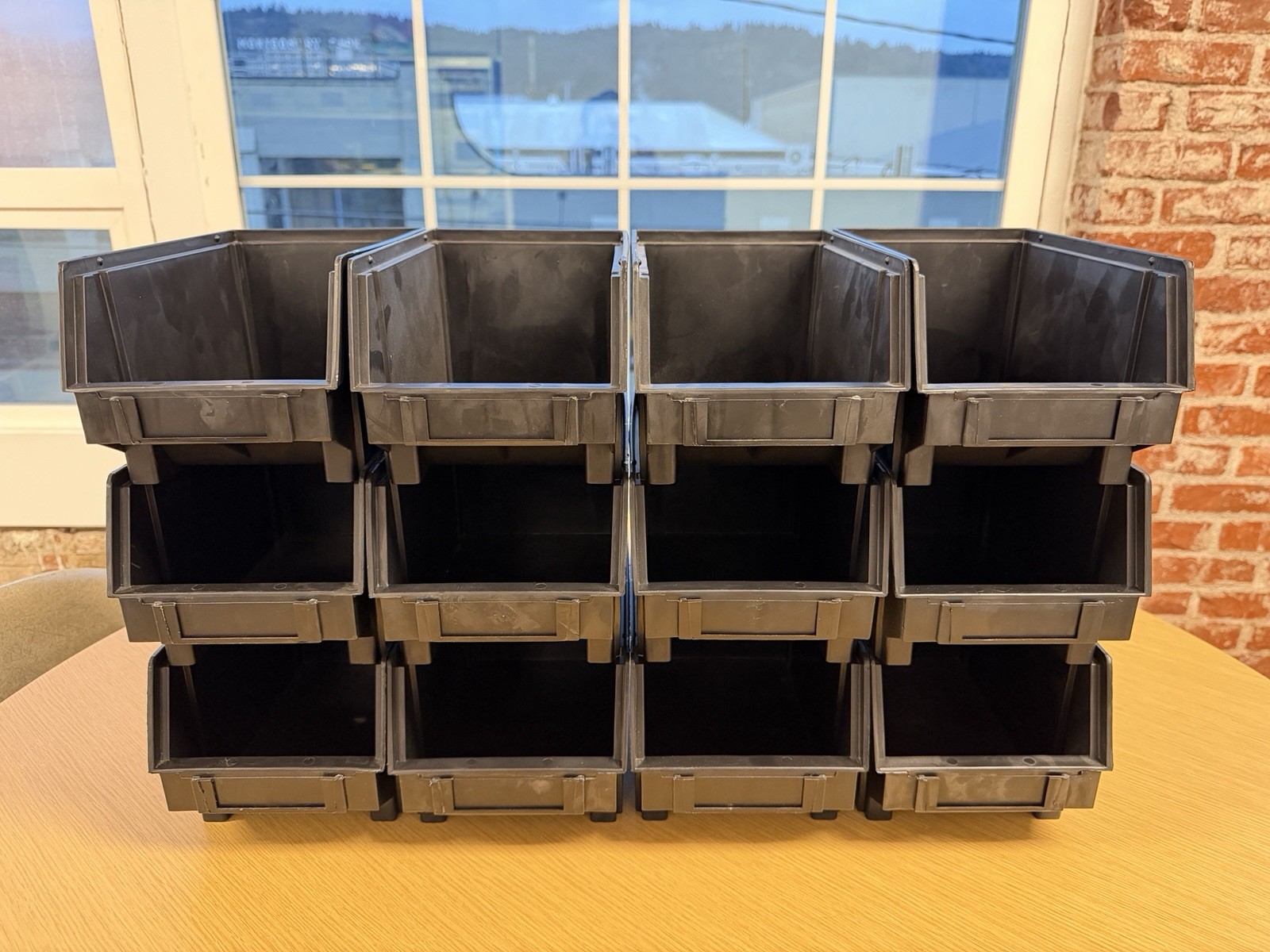Qty: 12 Parts Bins - (LEWISBins+ PB30-FXL) ESD-Safe Plastibox 9.5” × 5.8” × 5.0”