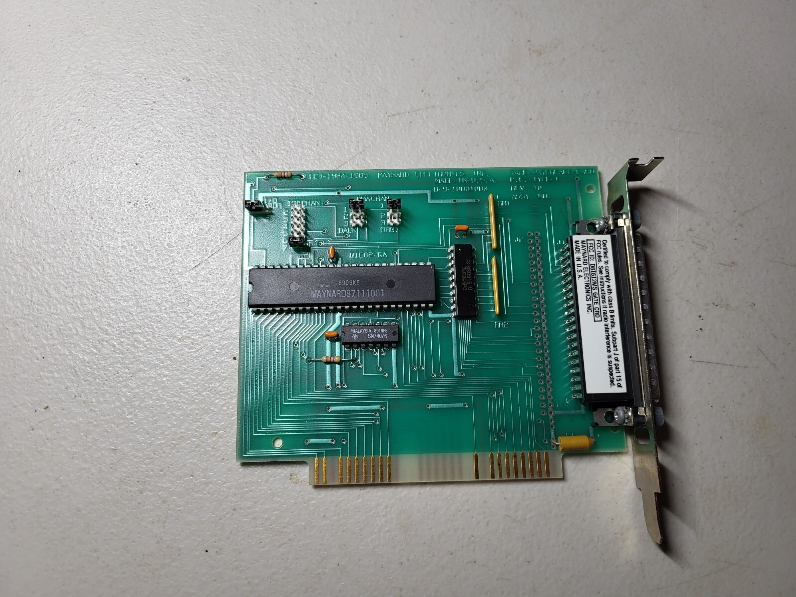MAYNARD ELECTRONICS ISA PC-TYPE-I TAPE INTERFACE CARD INTERNAL VG Shape